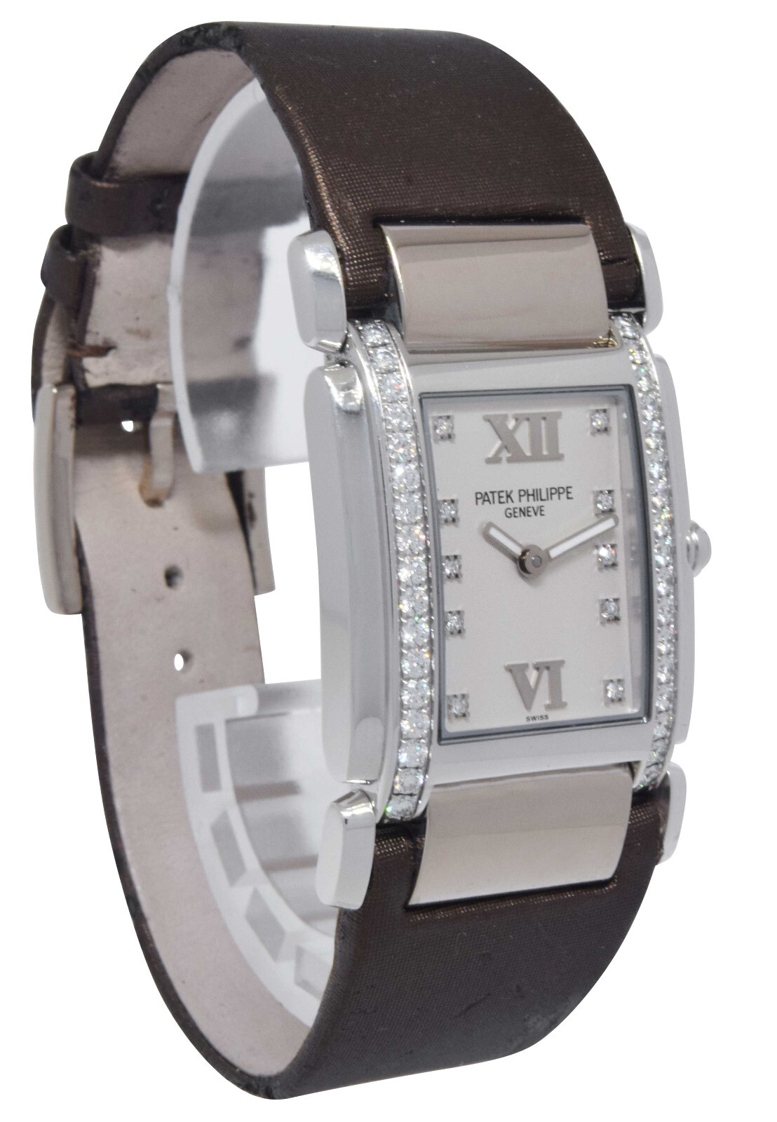 Patek Philippe Twenty~4 18k White Gold Diamond Ladies Watch 24 B/P '02 4920G-010