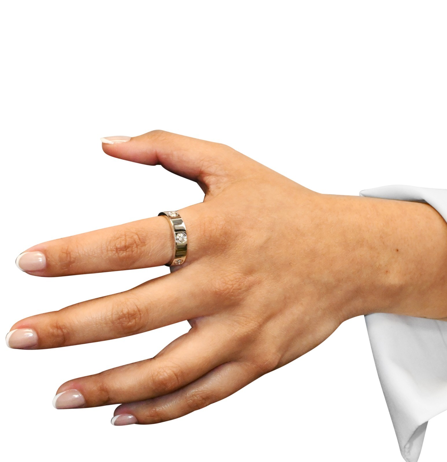 Cartier Love Ring 18k White Gold & 6 Diamond Classic Model Size 60