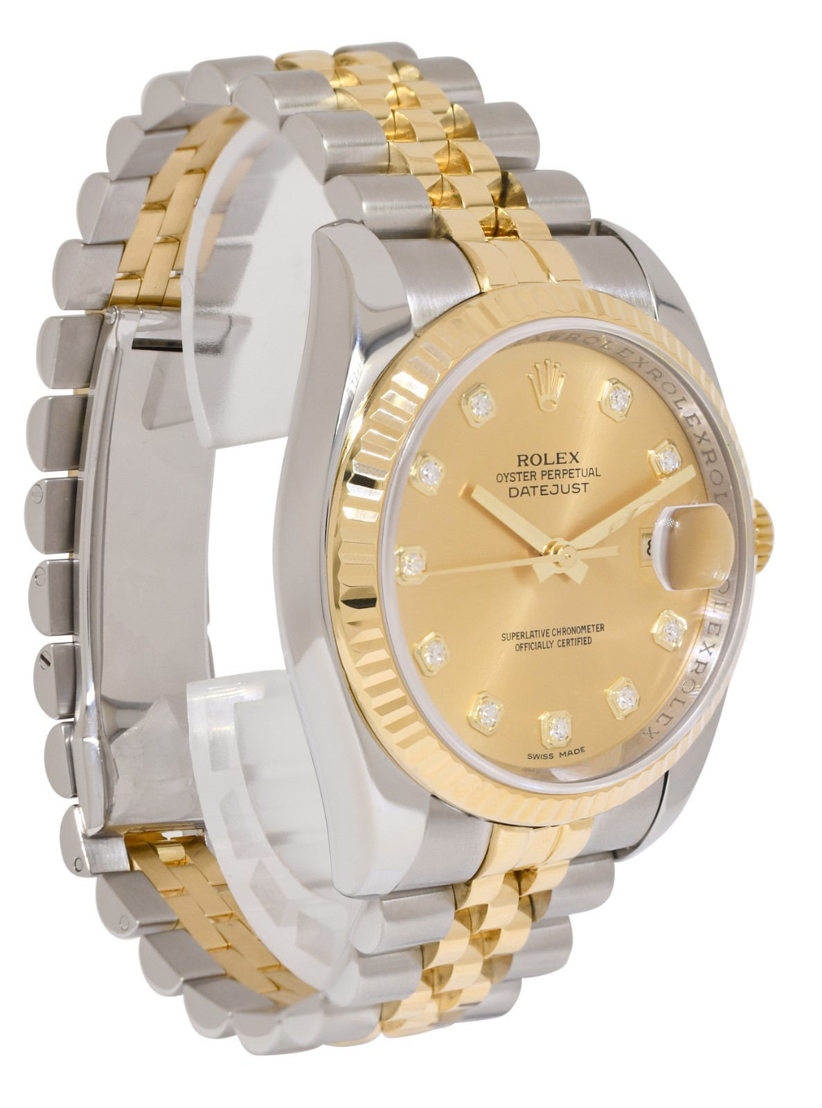 Rolex Datejust 18k Yellow Gold/Steel Champagne Diamond Dial 36mm Watch M 116233 Rolex Datejust 18k Yellow Gold/Steel Champagne Diamond Dial 36mm Watch M 116233