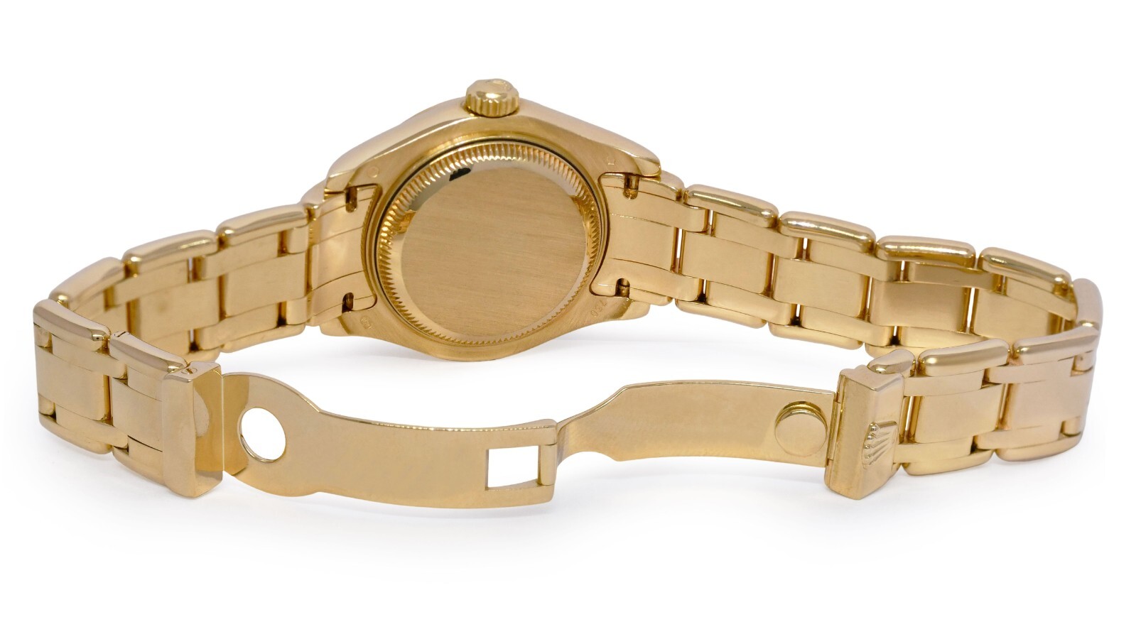 Rolex Datejust Pearlmaster 18k Yellow Gold Silver Diamond 29mm Watch K 80318