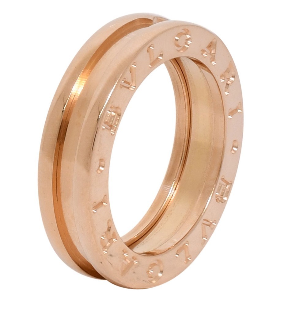 Bvlgari B.Zero1 18k Rose Gold 1 Band Ring Size 49