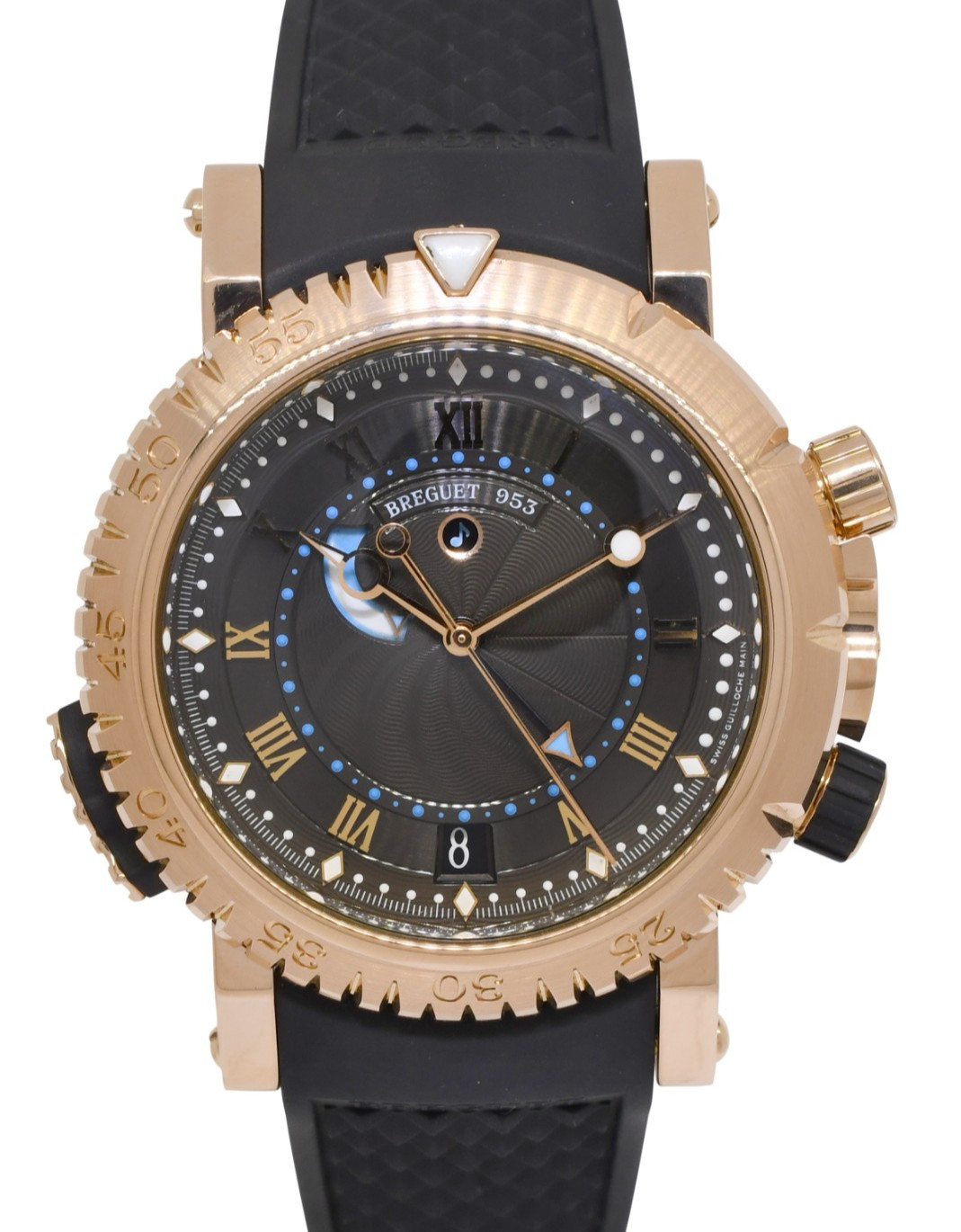 Breguet Marine Royale 18k Rose Gold Alarm Mens 45mm Watch +Papers 5847BR/Z2/5ZV Breguet Marine Royale 18k Rose Gold Alarm Mens 45mm Watch +Papers 5847BR/Z2/5ZV