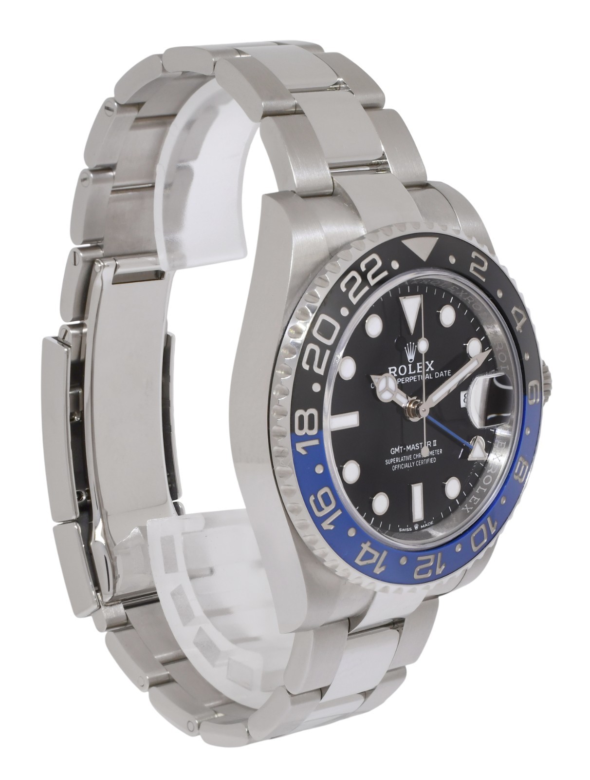 NOS Rolex GMT-Master II Black/Blue Mens Ceramic Oyster Steel B/P '25 126710