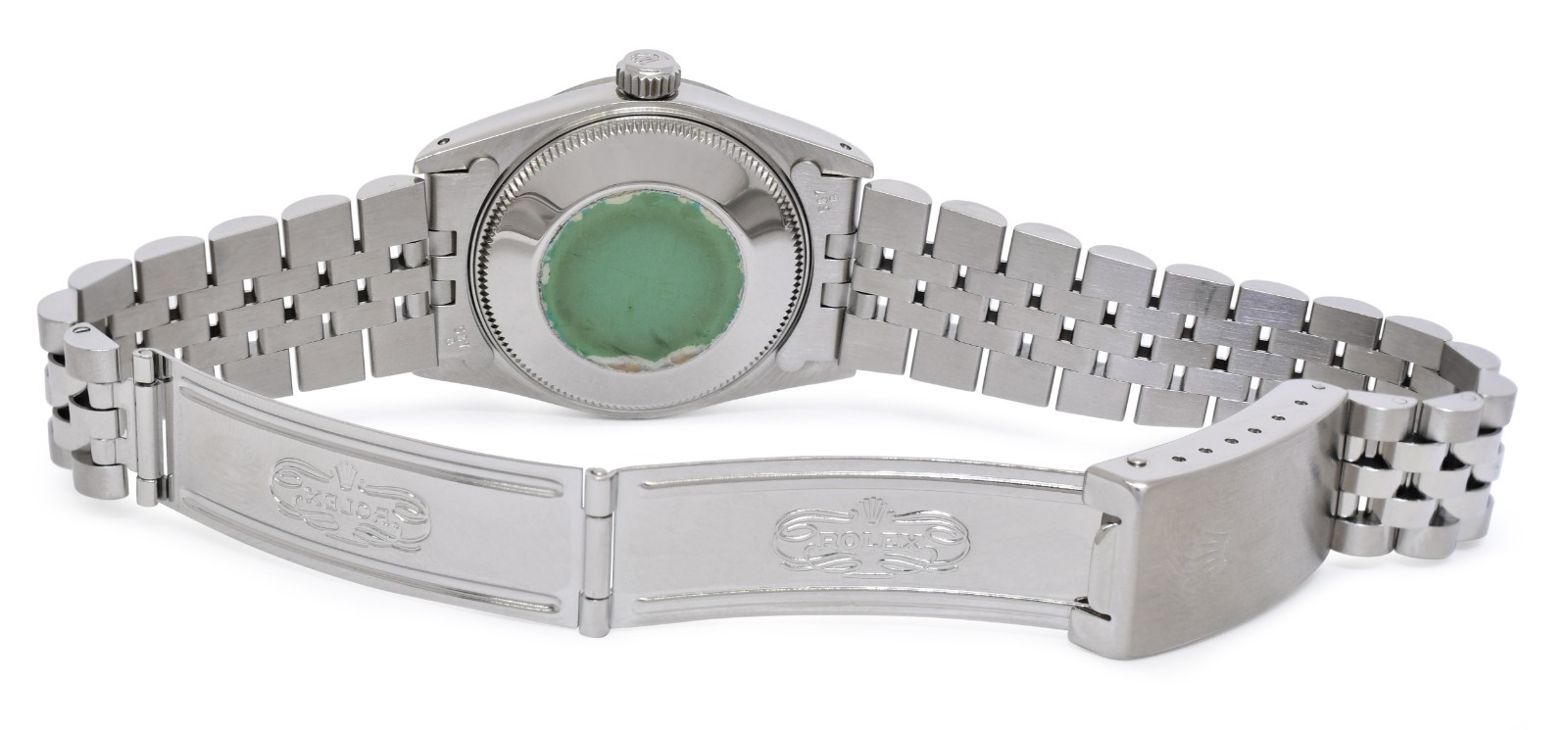 Rolex Datejust Steel 18k White Gold Bezel Black Jubilee Dial 31mm Watch U 68274