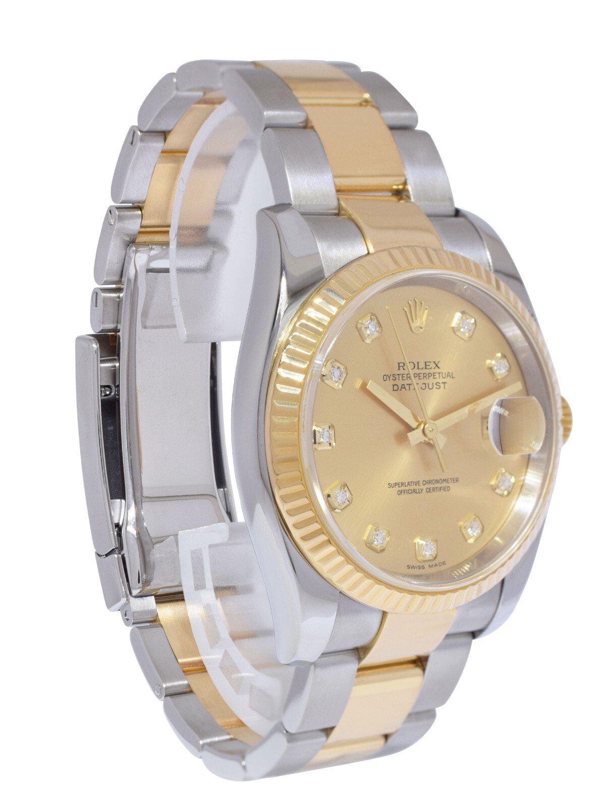 Rolex Datejust 18k Yellow Gold/Steel Champagne Diamond Dial 36mm Watch D 116233 Rolex Datejust 18k Yellow Gold/Steel Champagne Diamond Dial 36mm Watch D 116233