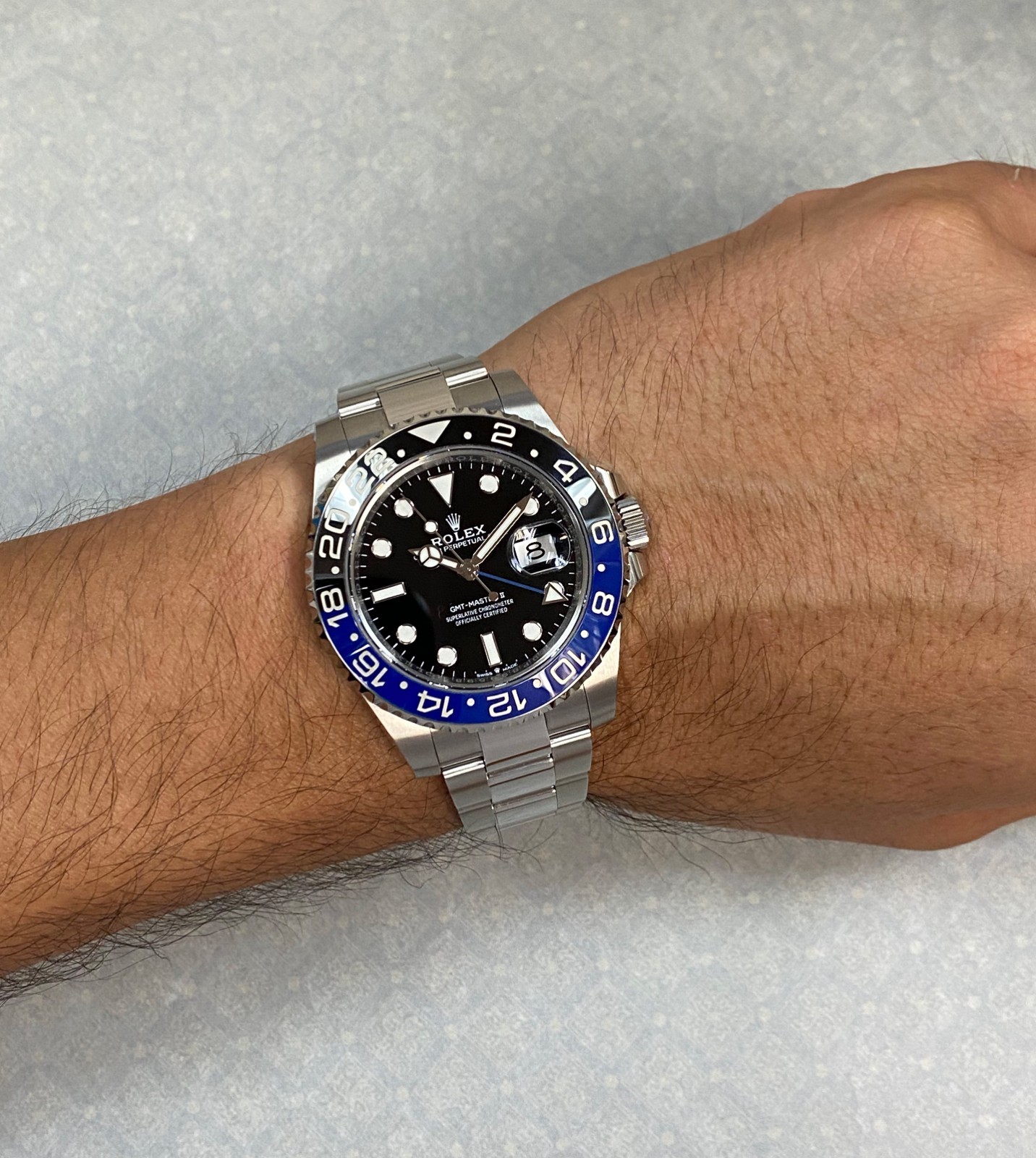 NOS Rolex GMT-Master II Black/Blue Mens Ceramic Oyster Steel B/P '25 126710
