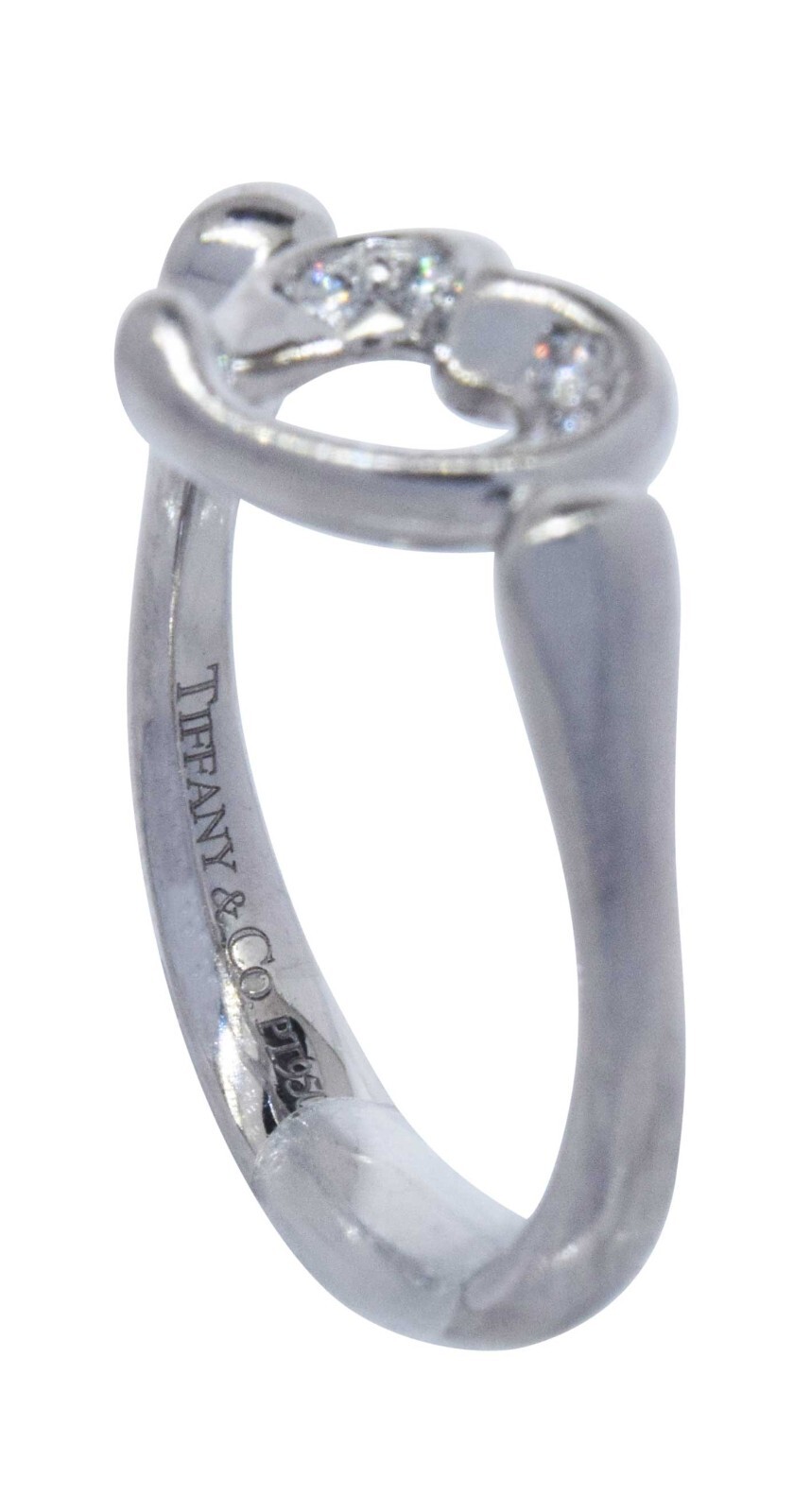 Tiffany & Co. Elsa Peretti Open Heart Diamond & Platinum Ladies Ring Size 5 Tiffany & Co. Elsa Peretti Open Heart Diamond & Platinum Ladies Ring Size 5