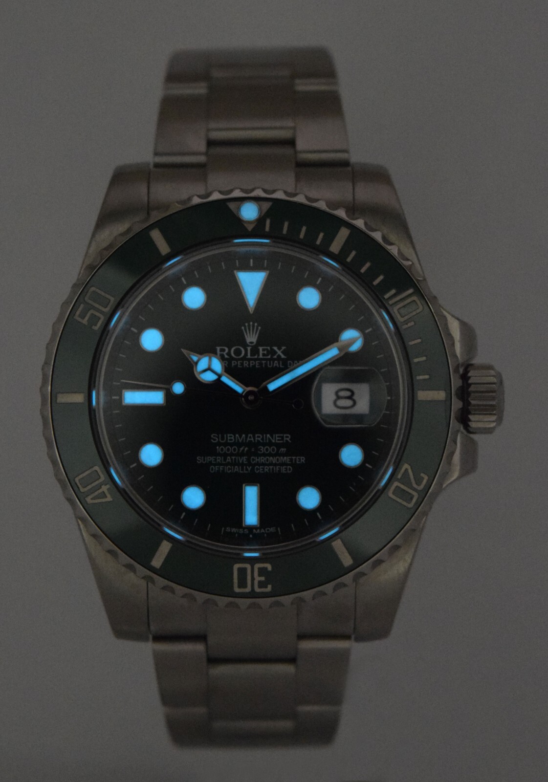 Rolex Submariner Hulk Steel Green Dial/Bezel Ceramic 40mm Watch 116610