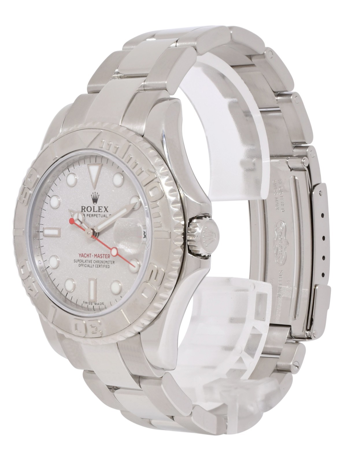 Rolex Yacht-Master Steel & Platinum Ladies 35mm Watch +Card M 168622
