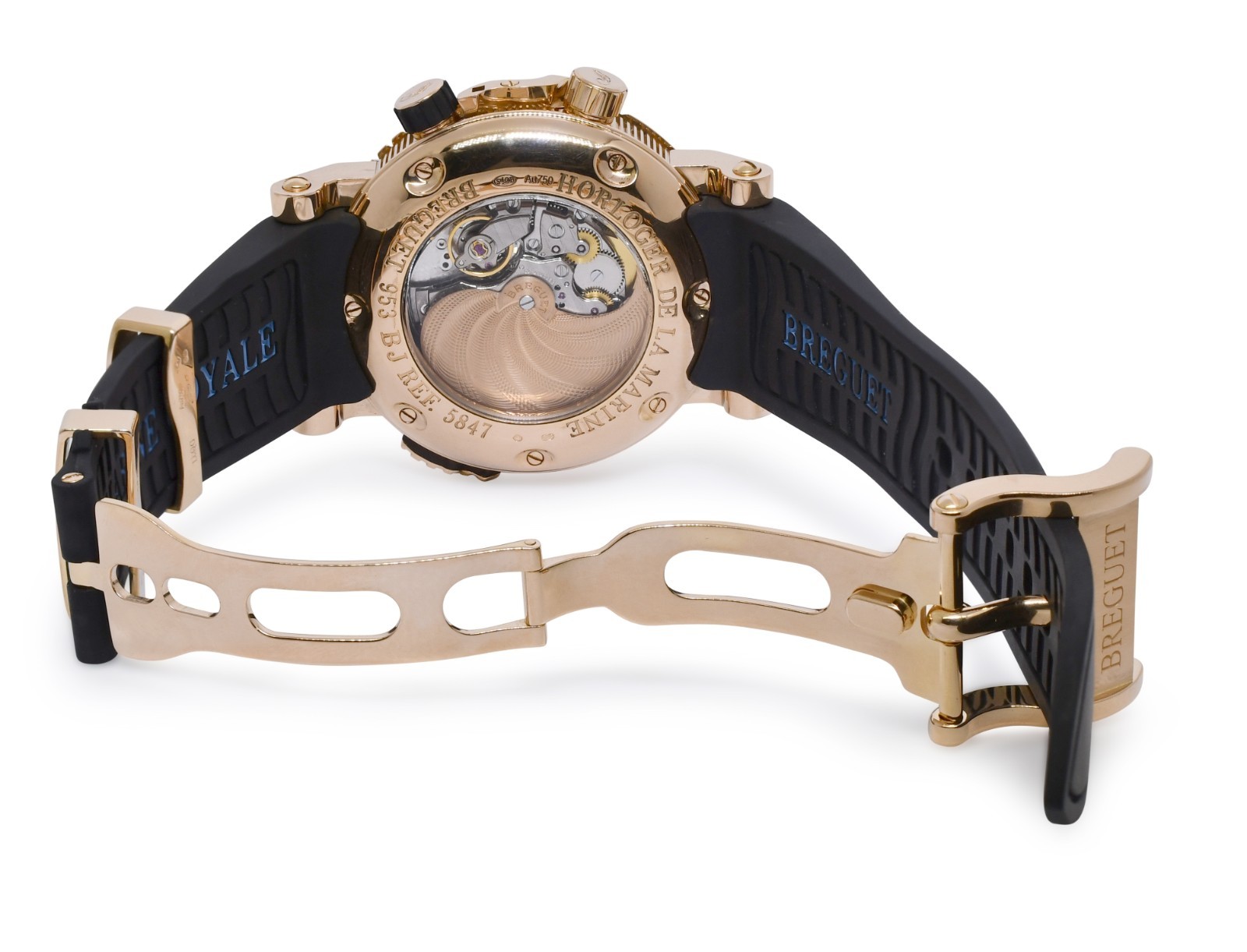 Breguet Marine Royale 18k Rose Gold Alarm Mens 45mm Watch +Papers 5847BR/Z2/5ZV