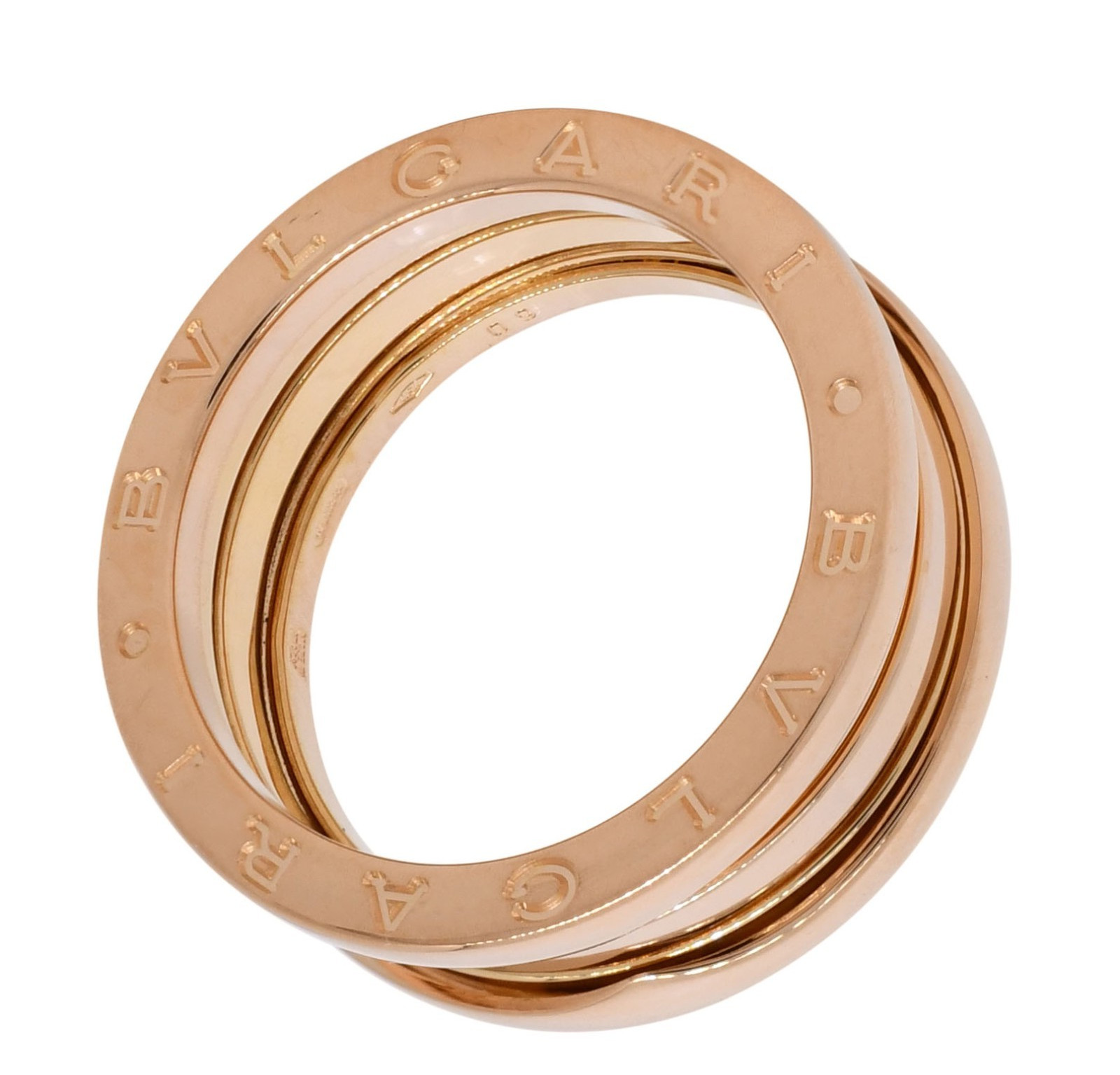 Bvlgari B.Zero1 18k Rose Gold 3 Band Ring Size 60