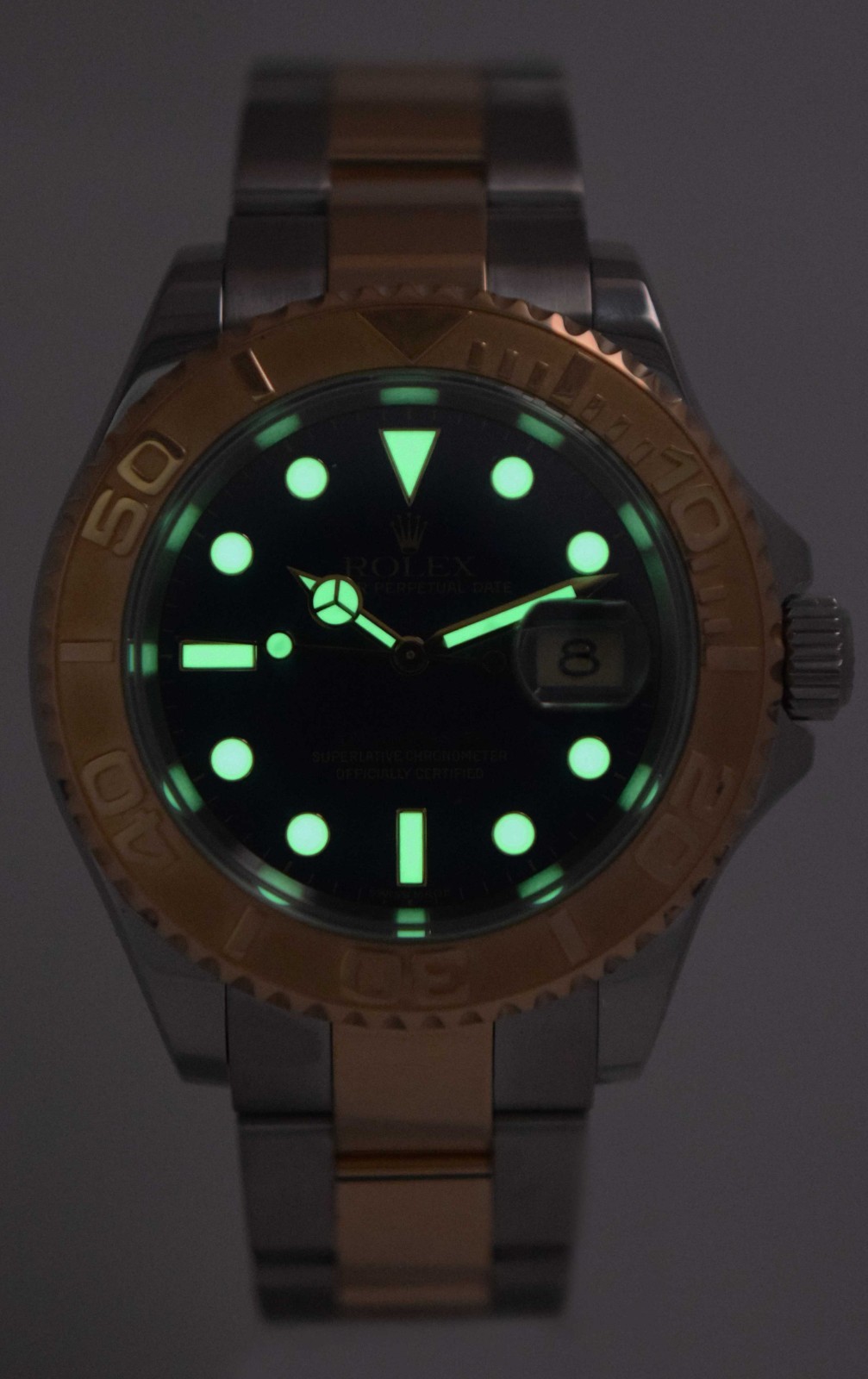 Rolex Yacht-Master 18k Yellow Gold/Steel Blue Dial 40mm Watch F 16623