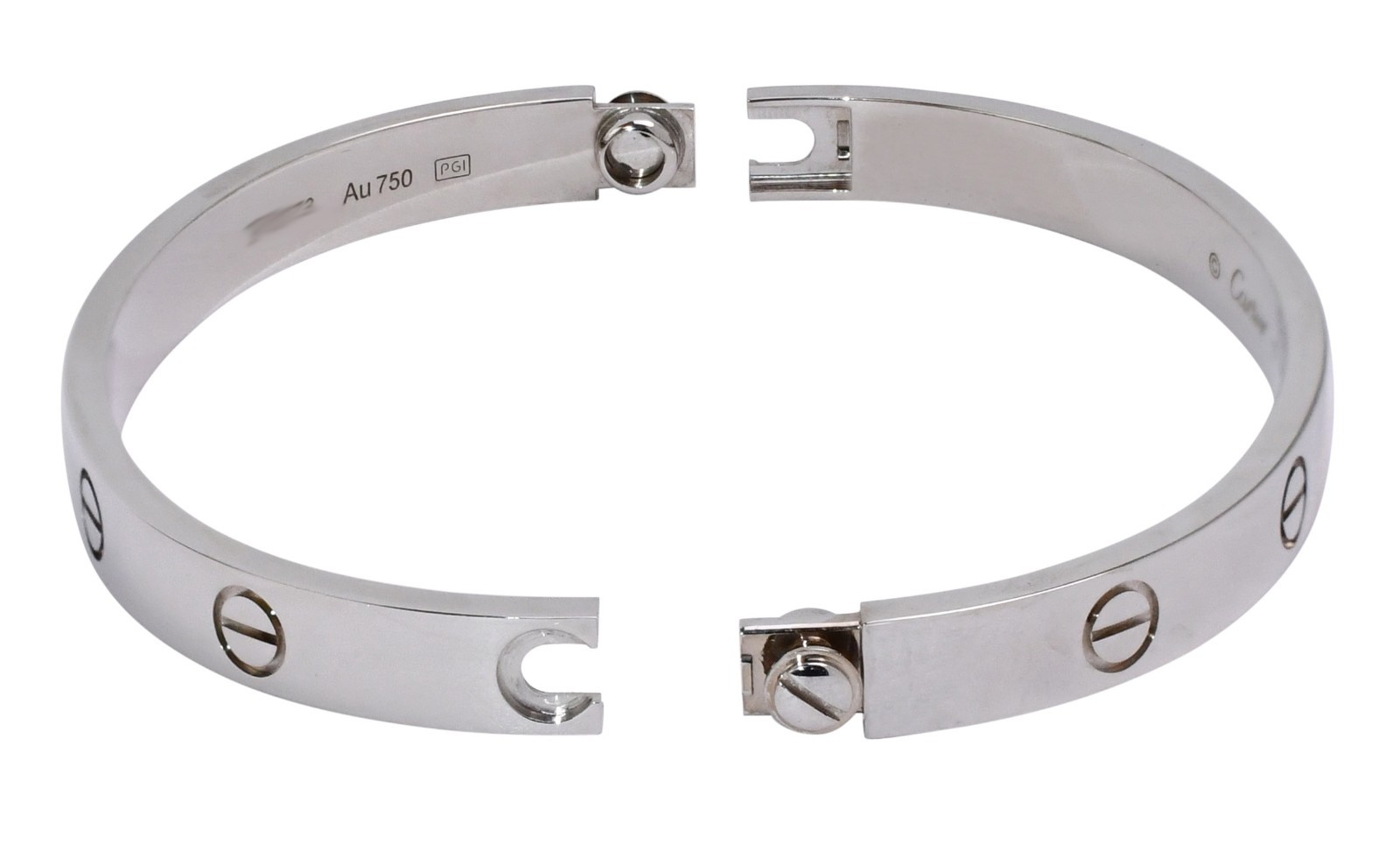 Cartier Love Bracelet Classic 18k White Gold Size 17 +Pouch B6067617 Cartier Love Bracelet Classic 18k White Gold Size 17 +Pouch B6067617