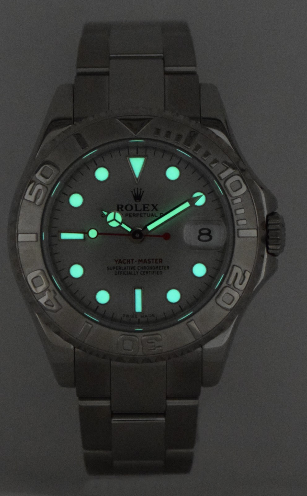 Rolex Yacht-Master Steel & Platinum Ladies 35mm Watch +Card M 168622