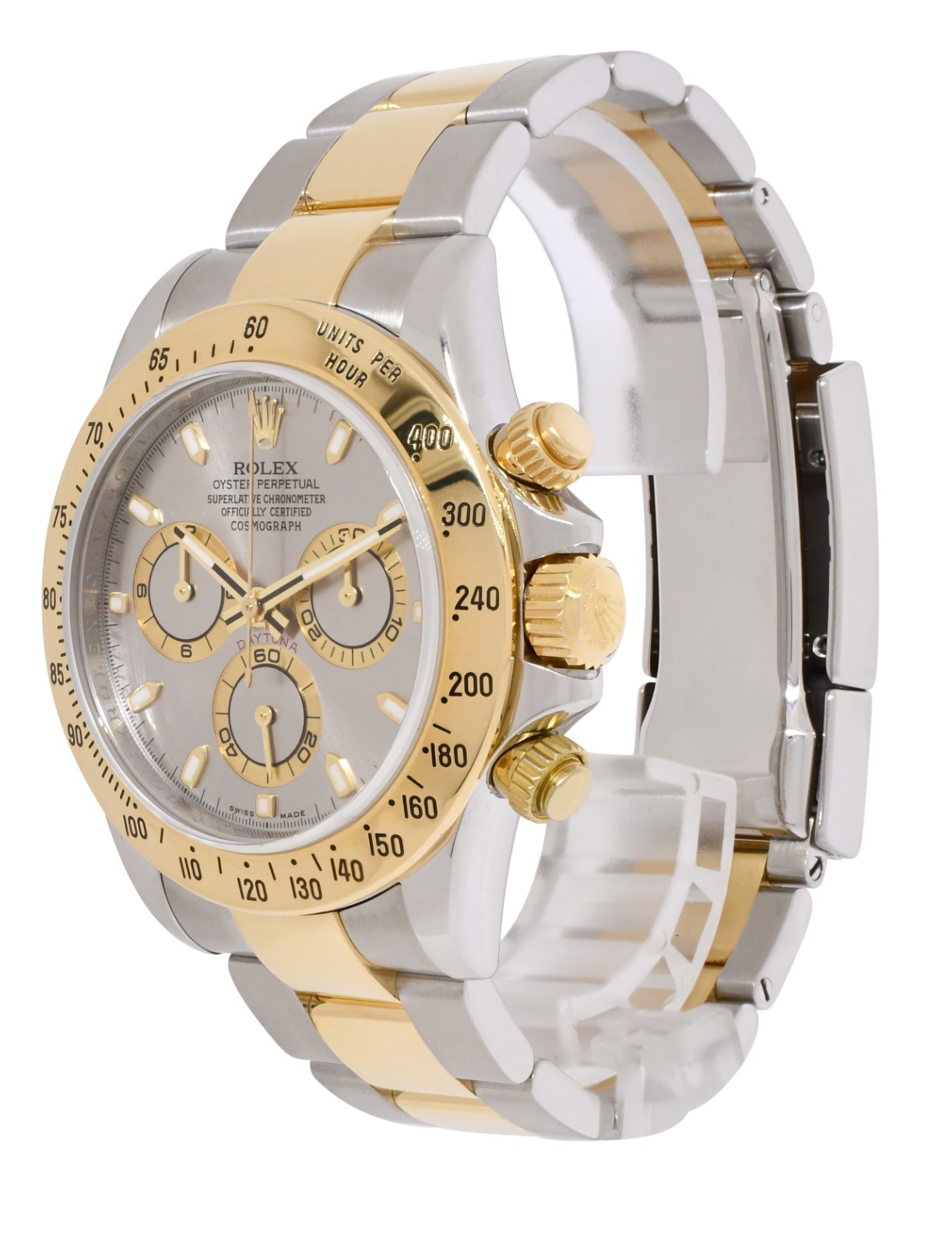Rolex Daytona Chronograph 18k Yellow Gold/Steel Gray Dial 40mm Watch V 116523