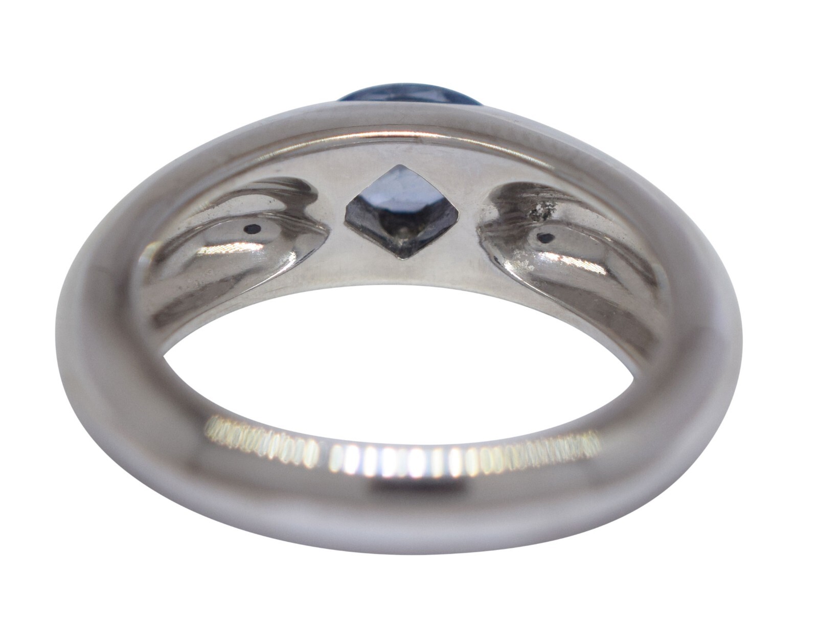 Piaget Blue Sapphire & Diamond 18k White Gold Ring Size 52