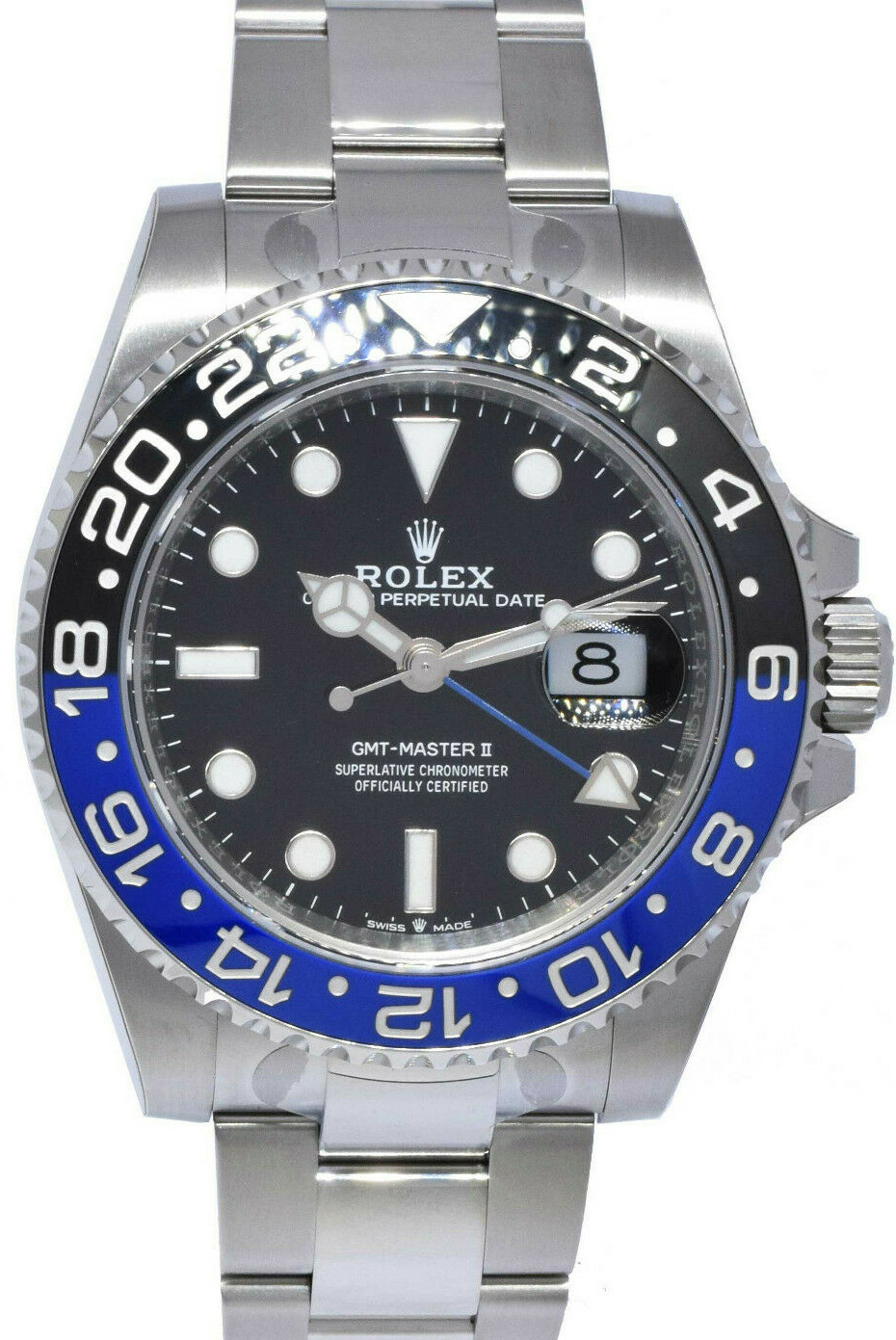 NEW Rolex GMT-Master II Black/Blue Mens Ceramic Oyster Steel B/P 'open 116710