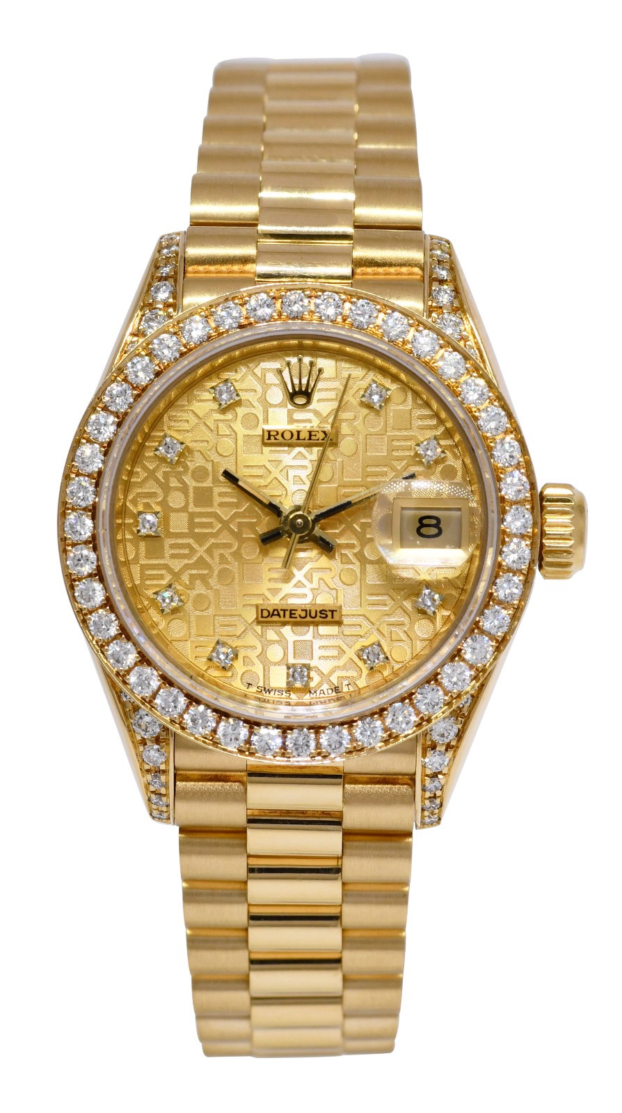 Rolex Datejust President 18k Yellow Gold Jubilee Diamond 26mm Watch N 69158