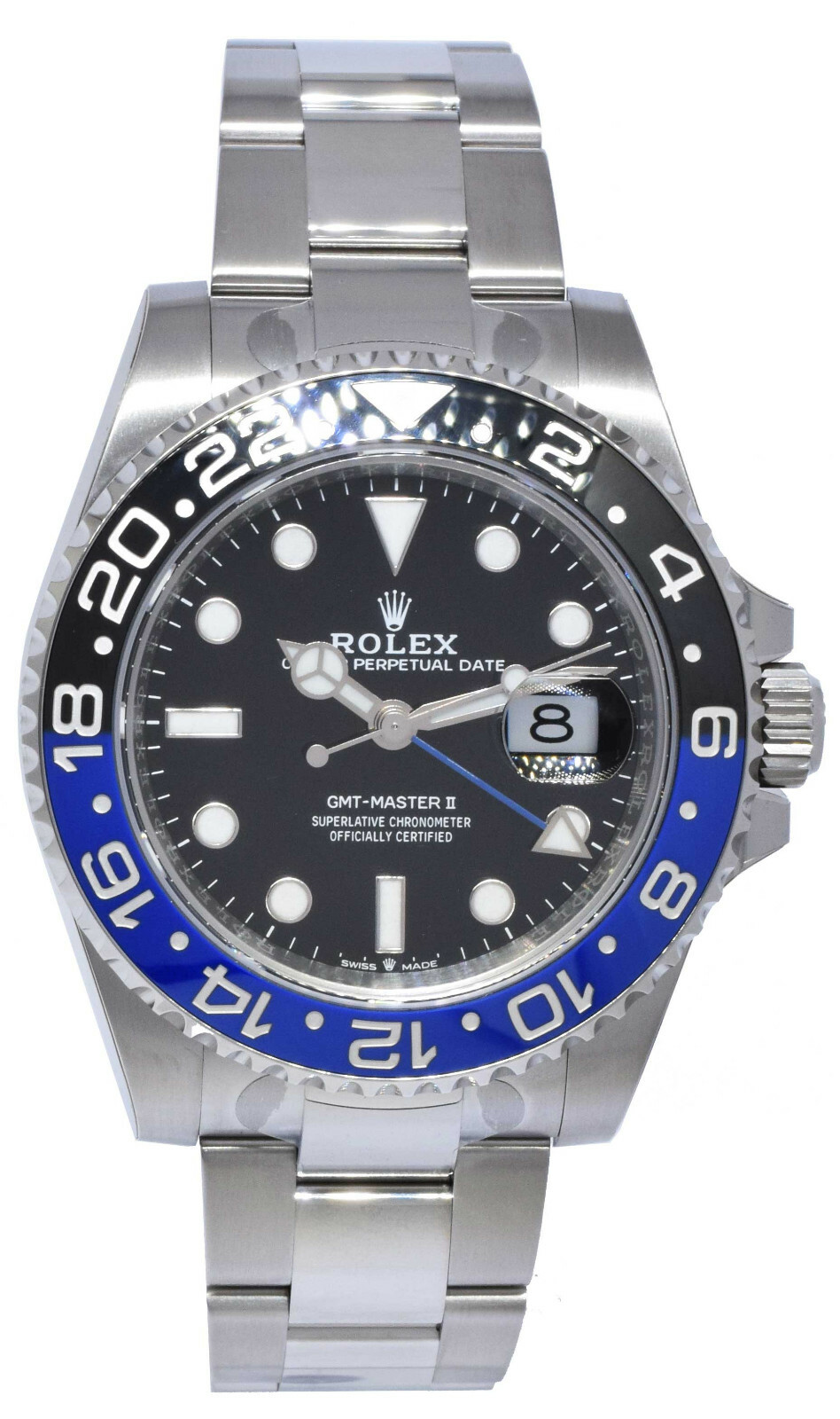 NEW Rolex GMT-Master II Black/Blue Mens Ceramic Oyster Steel B/P 'open 116710