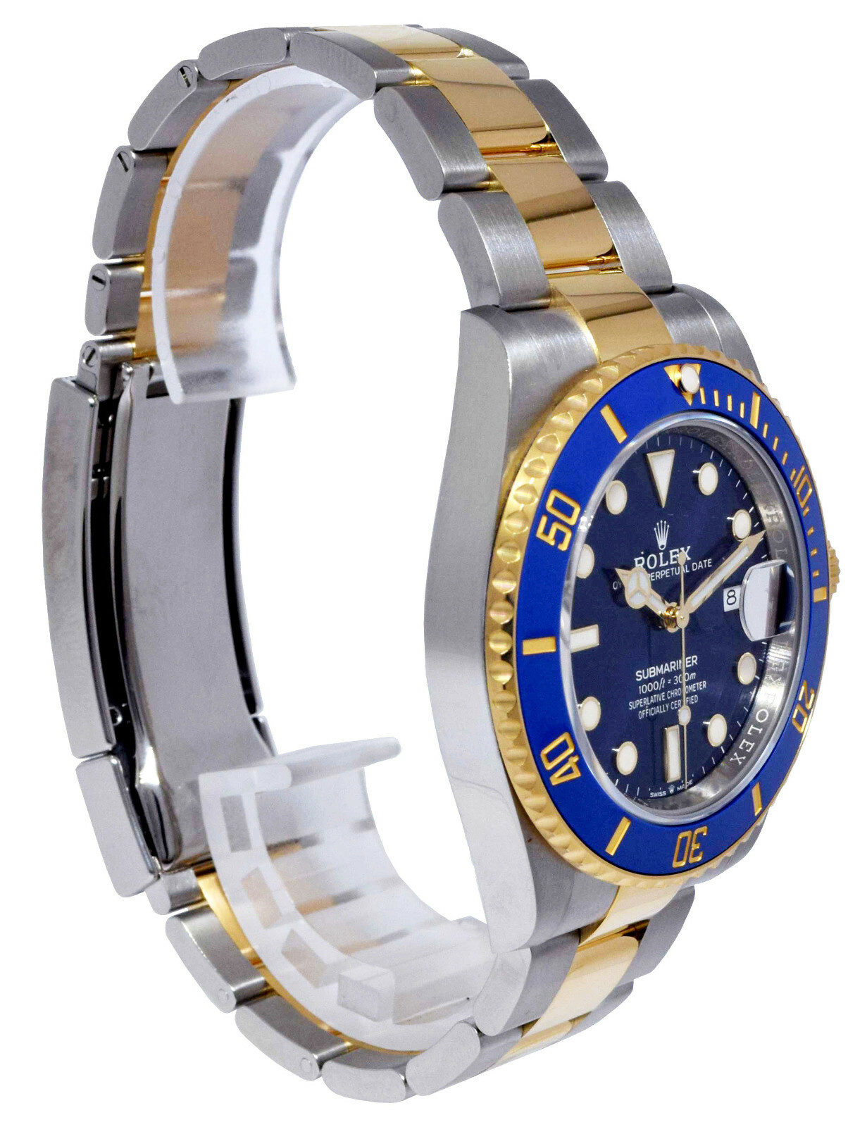 Rolex Submariner Date Yellow Gold/Steel Ceramic Blue 41mm Watch +Card '20 126613