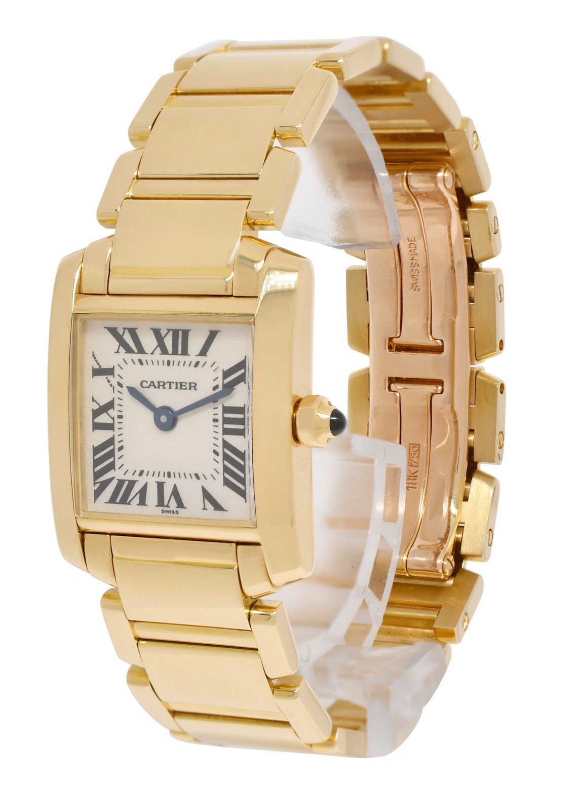 Cartier Tank Francaise Small 18k Yellow Gold Ivory Dial Ladies Quartz Watch 1820