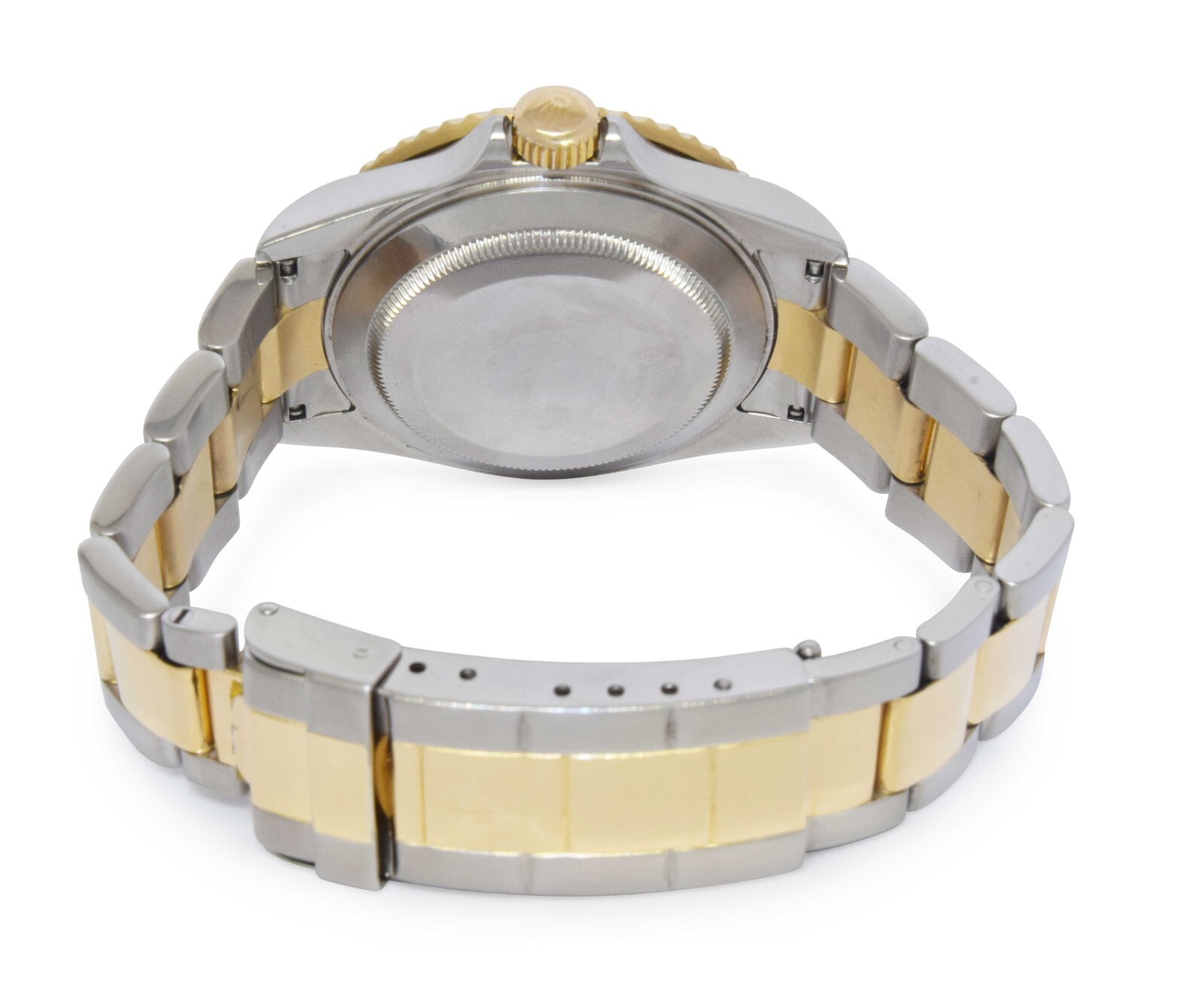 Rolex Submariner 18k Yellow Gold/Steel Serti Diamond Dial Mens Watch F 16613
