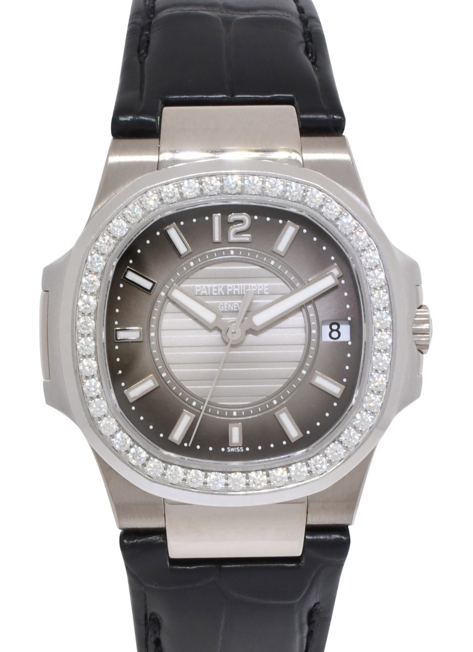 Patek Philippe Nautilus 7010 18k White Gold & Diamond Gray Ladies Watch 7010G Patek Philippe Nautilus 7010 18k White Gold & Diamond Gray Ladies Watch 7010G