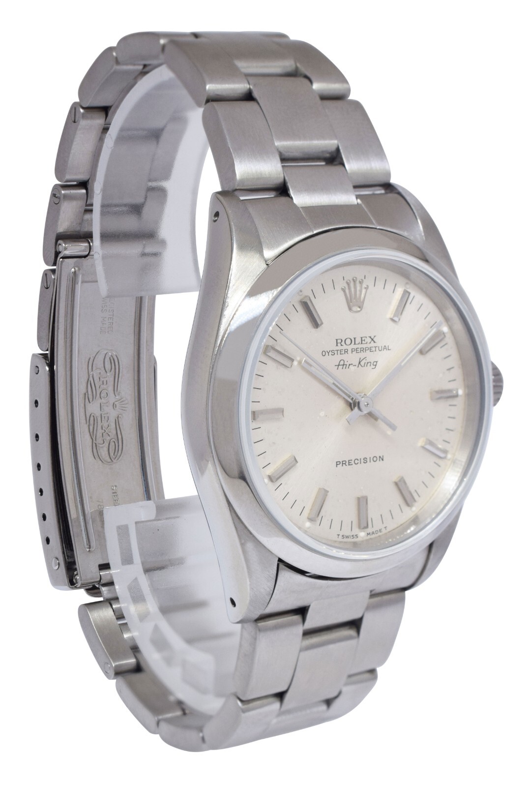 Rolex Air-King Precision Steel Silver Dial 34mm Automatic Watch E 14000