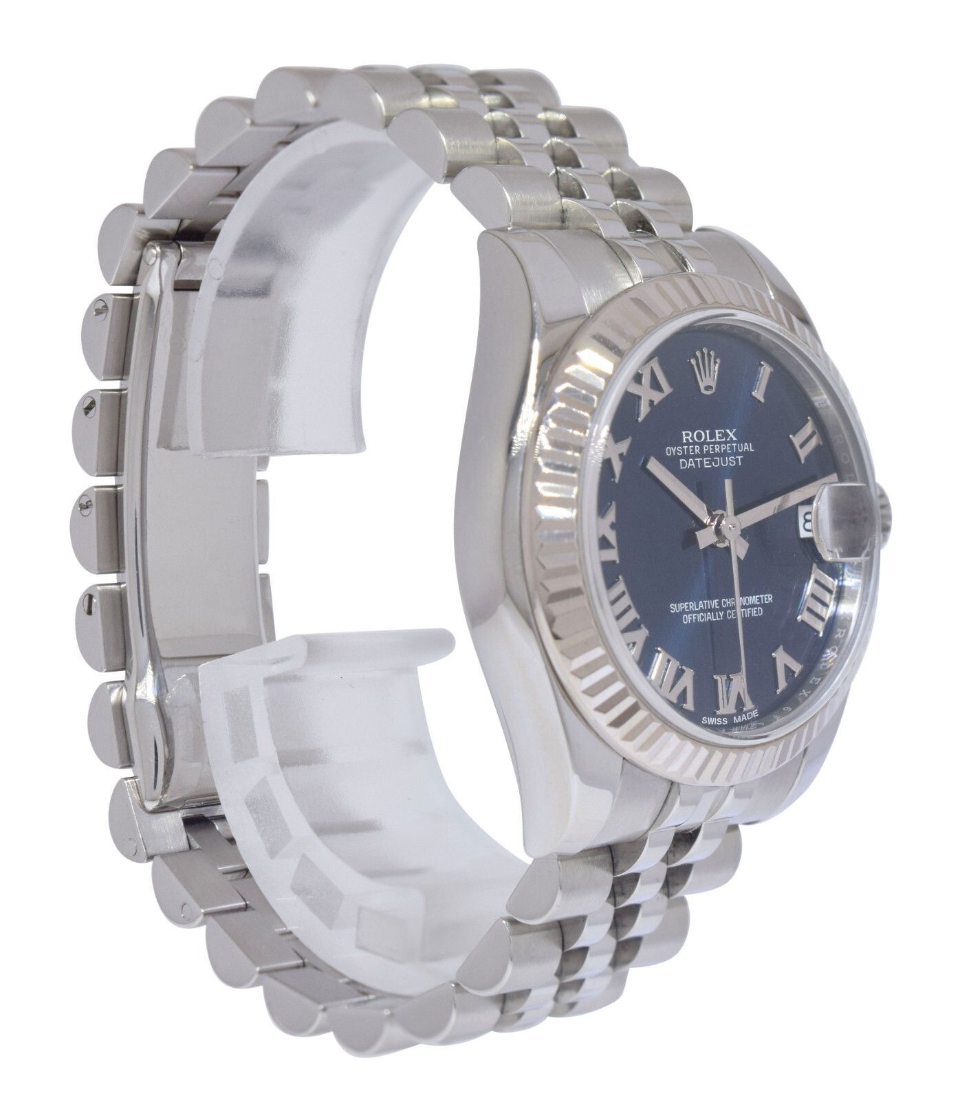 Rolex Datejust Steel 18k Gold Bezel Blue Dial Ladies 31mm Watch '12+ 178274
