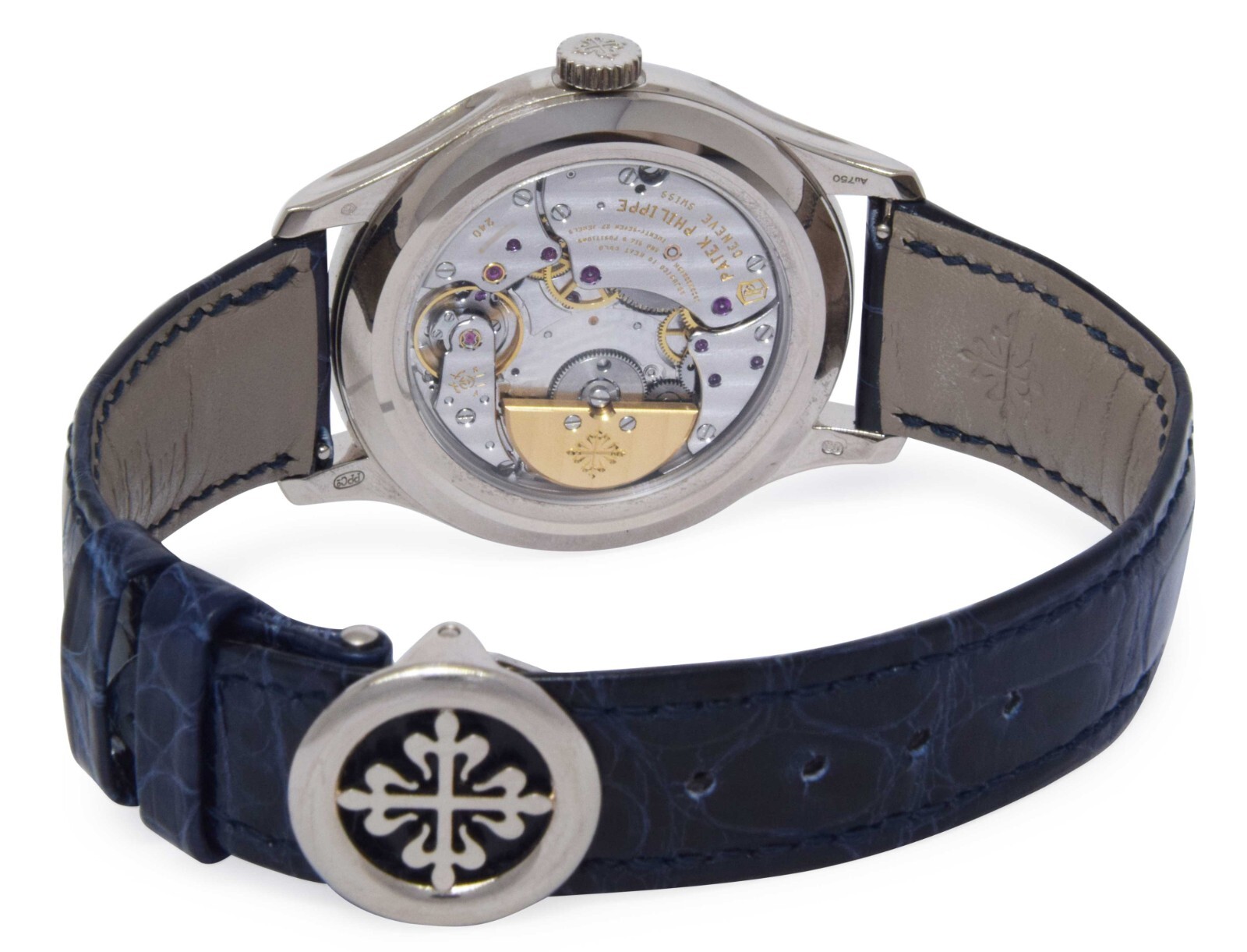 Patek Philippe Perpetual Calendar White Gold Blue Dial Mens 39mm Watch B/P 5327g