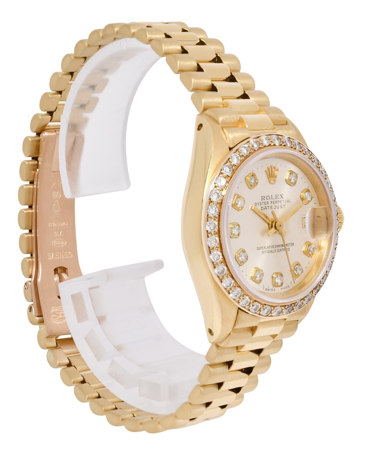 Rolex Datejust President 18k Yellow Gold Diamond Dial/Bezel 26mm Watch '79 6917