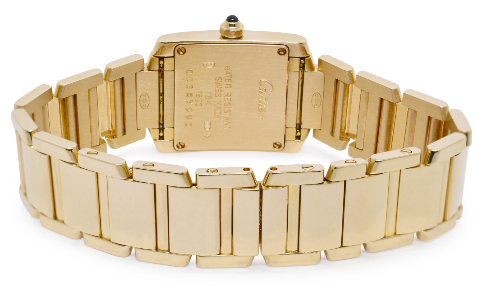 Cartier Tank Francaise Small 18k Yellow Gold Ivory Dial Ladies Quartz Watch 1820