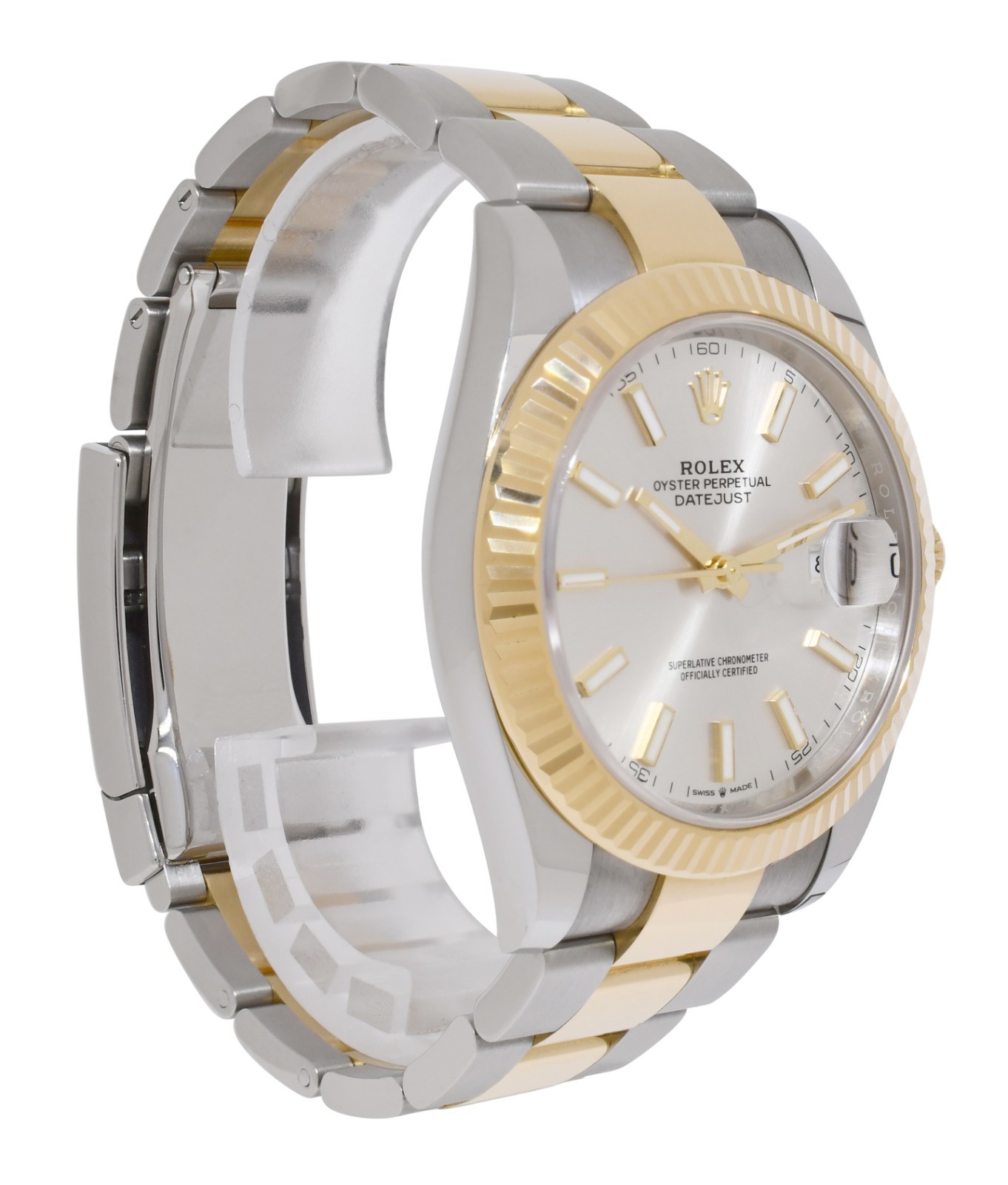 Rolex Datejust 41 Yellow Gold/Steel Silver Dial Oyster Watch +Card '22 126333