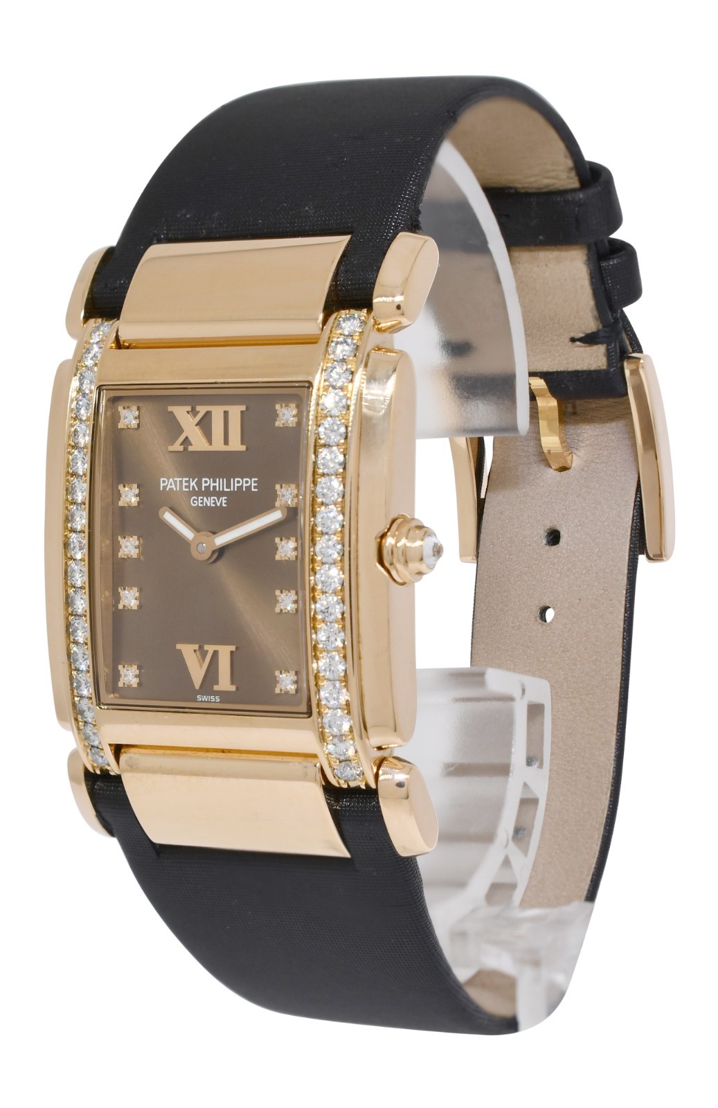 Patek Philippe Twenty~4 Rose Gold & Diamond Chocolate Ladies Watch B/P '08 4920R