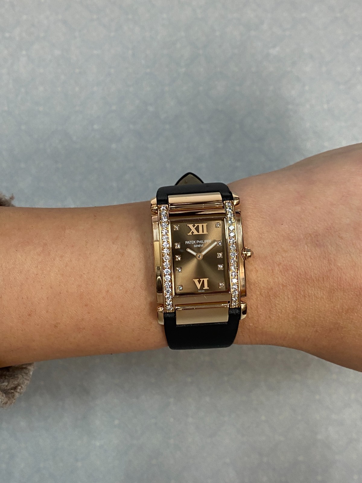 Patek Philippe Twenty~4 Rose Gold & Diamond Chocolate Ladies Watch B/P '08 4920R