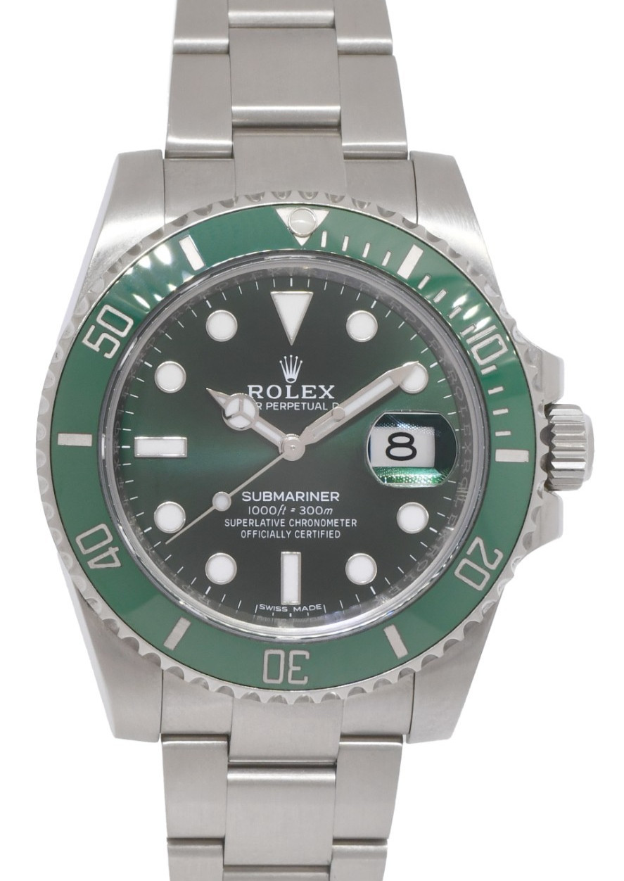 Rolex Submariner Hulk Steel Green Dial/Bezel Ceramic 40mm Watch 116610