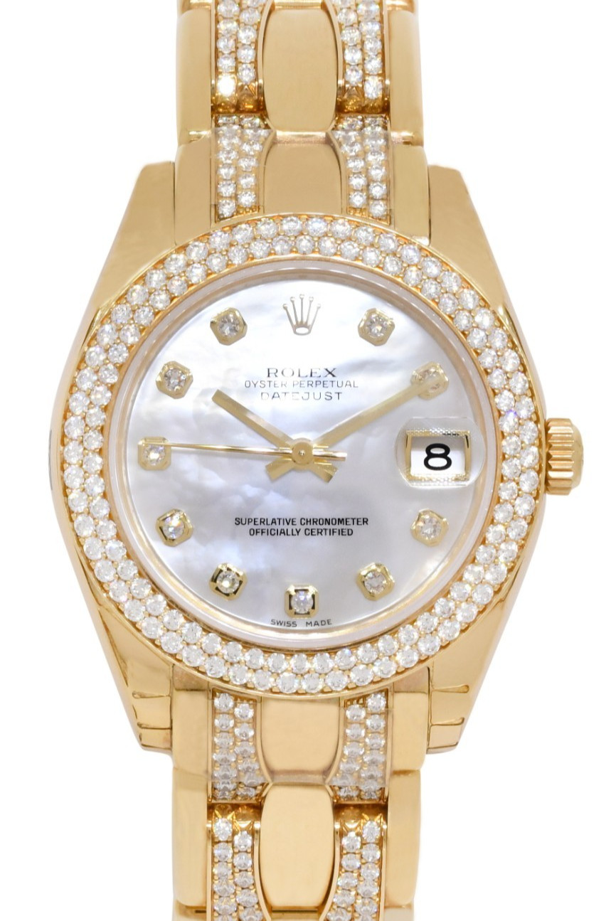 Rolex Datejust Pearlmaster Yellow Gold MOP Diamond 34mm Watch +Card '10 81338 Rolex Datejust Pearlmaster Yellow Gold MOP Diamond 34mm Watch +Card '10 81338