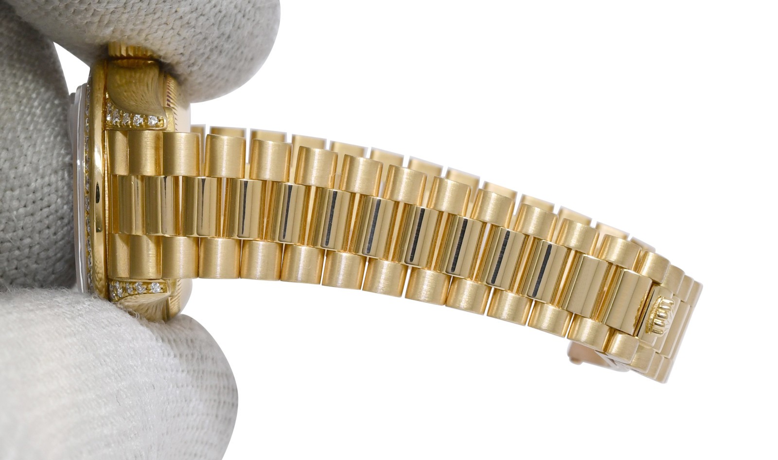 Rolex Datejust President 18k Yellow Gold Champagne Diamond 26mm Watch E 69158