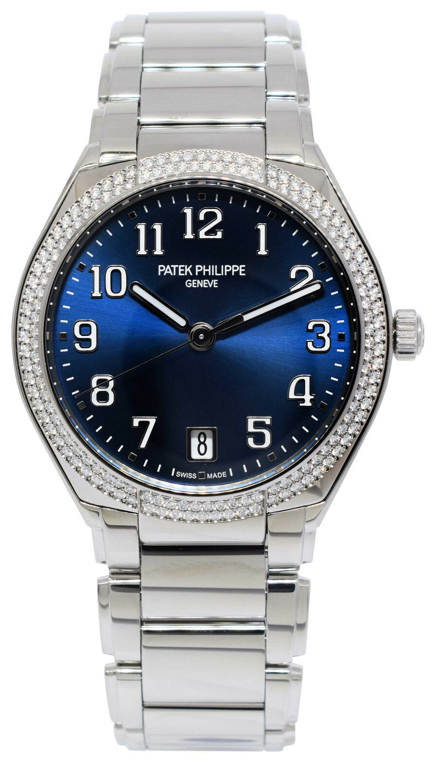 Patek Philippe Twenty~4 Steel Blue Dial Diamond Ladies Watch B/P '21 7300/1200A