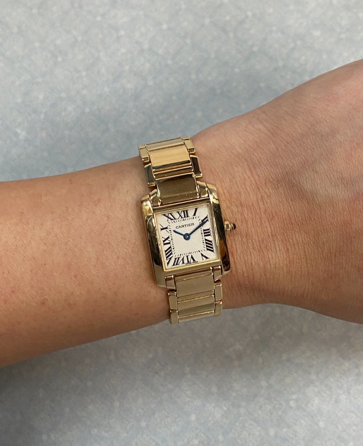 Cartier Tank Francaise Small 18k Yellow Gold Ivory Dial Ladies Quartz Watch 1820