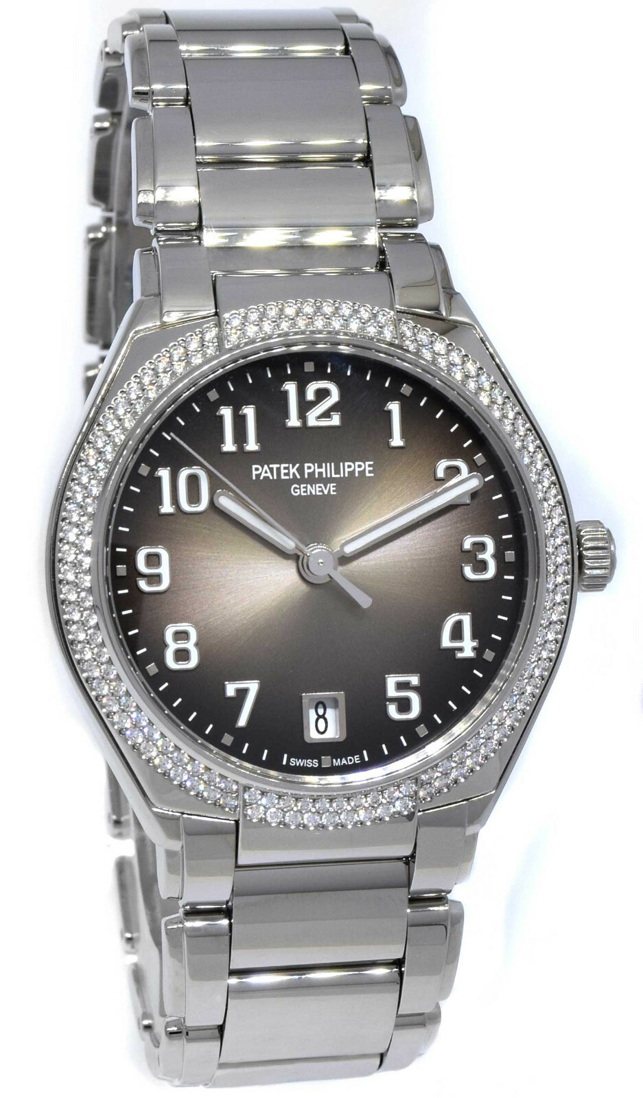 Patek Philippe Twenty~4 Steel Gray Dial Diamond Ladies Auto B/P 7300/1200A-010