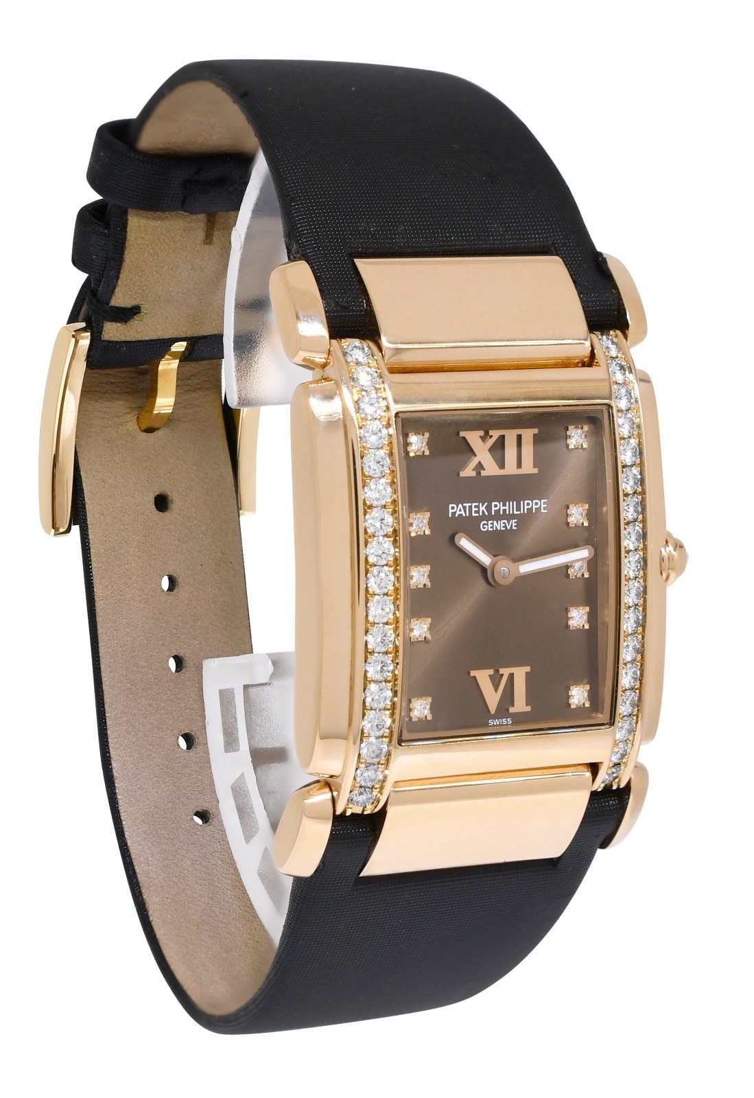 Patek Philippe Twenty~4 Rose Gold & Diamond Chocolate Ladies Watch B/P '08 4920R