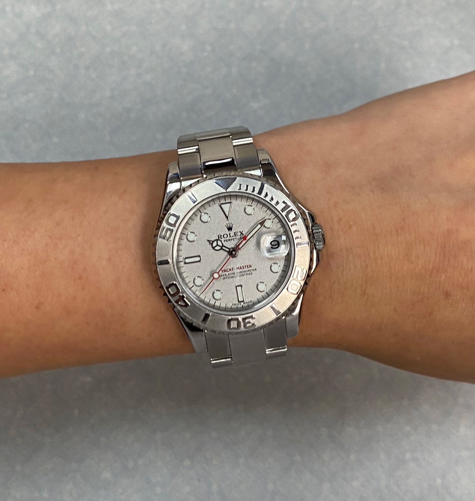Rolex Yacht-Master Steel & Platinum Ladies 35mm Watch +Card M 168622