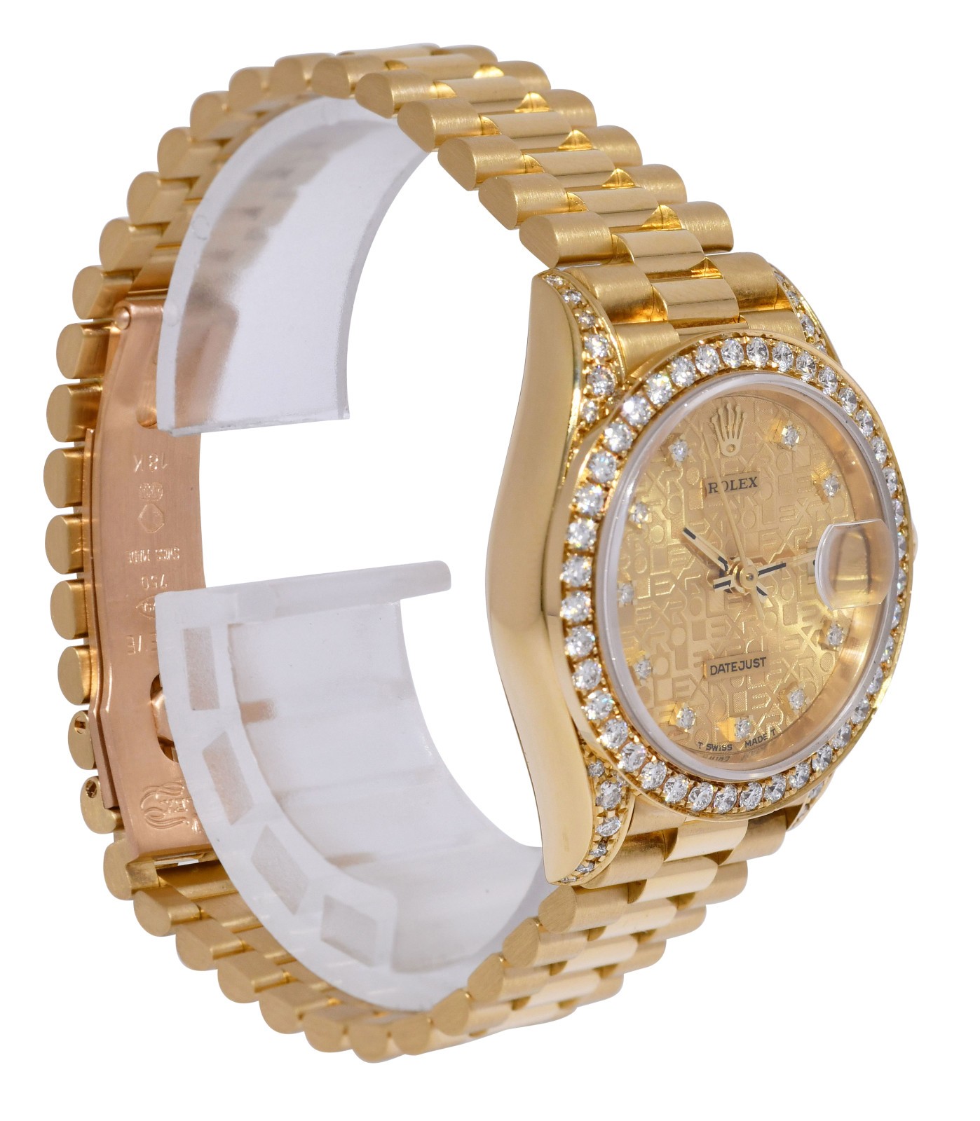 Rolex Datejust President 18k Yellow Gold Jubilee Diamond 26mm Watch N 69158