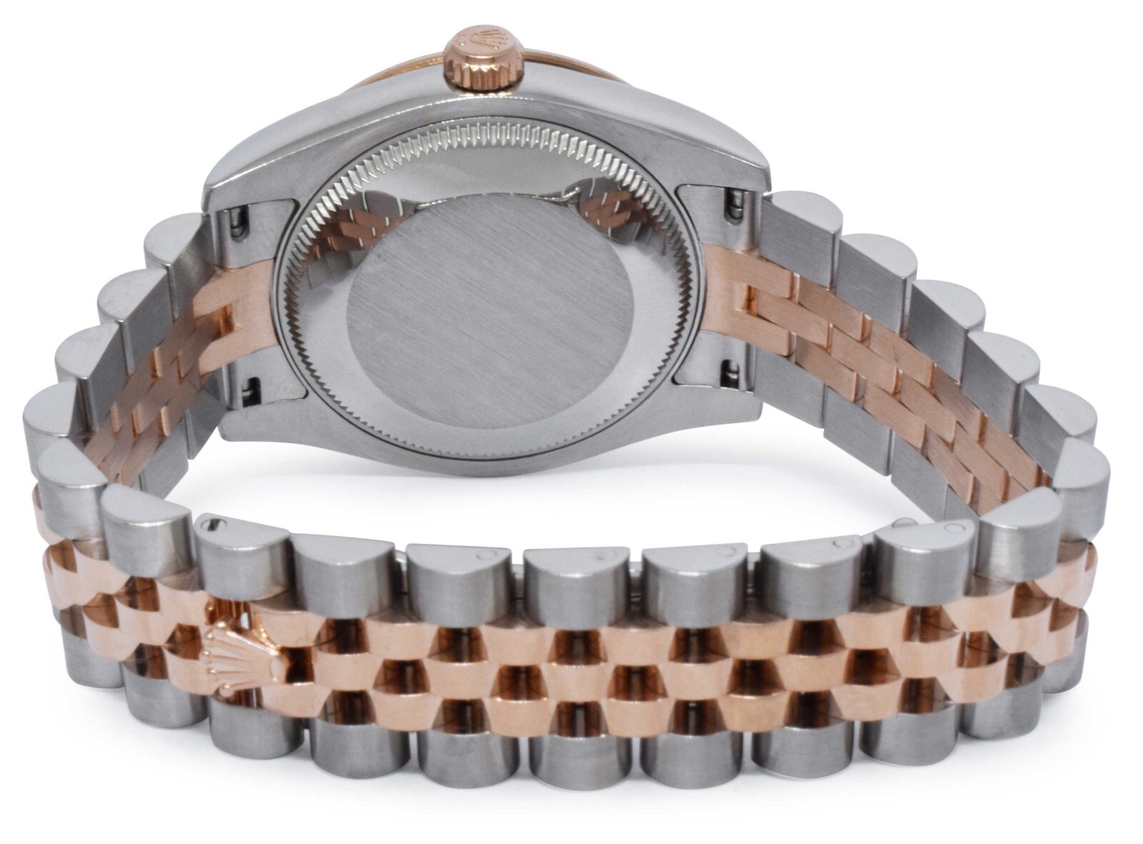 Rolex Datejust 18k Rose Gold/Steel Diamond Bezel Pink 31mm Watch +Card 178341