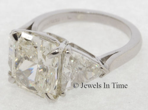 Radiant Cut Diamond 4.04CT Platinum Ring  EGL 4.75