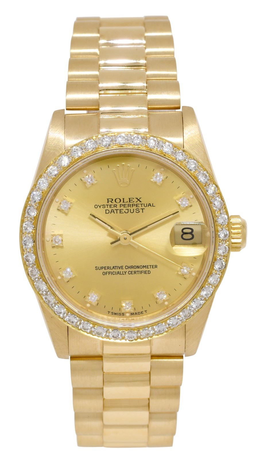 Rolex Datejust President Yellow Gold Diamond Dial/Bezel 31mm Watch Paper L 68278
