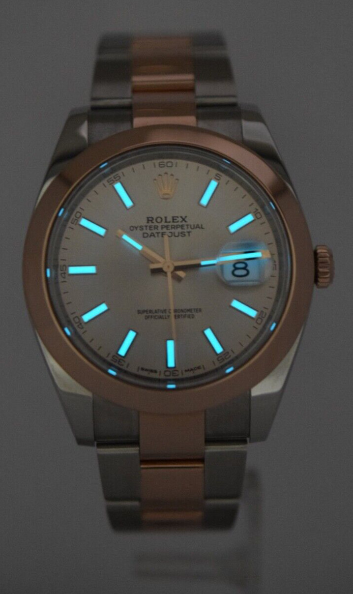 Rolex Datejust 41 18k Rose Gold/Steel Sundust Dial Mens Watch +Card '18 126301
