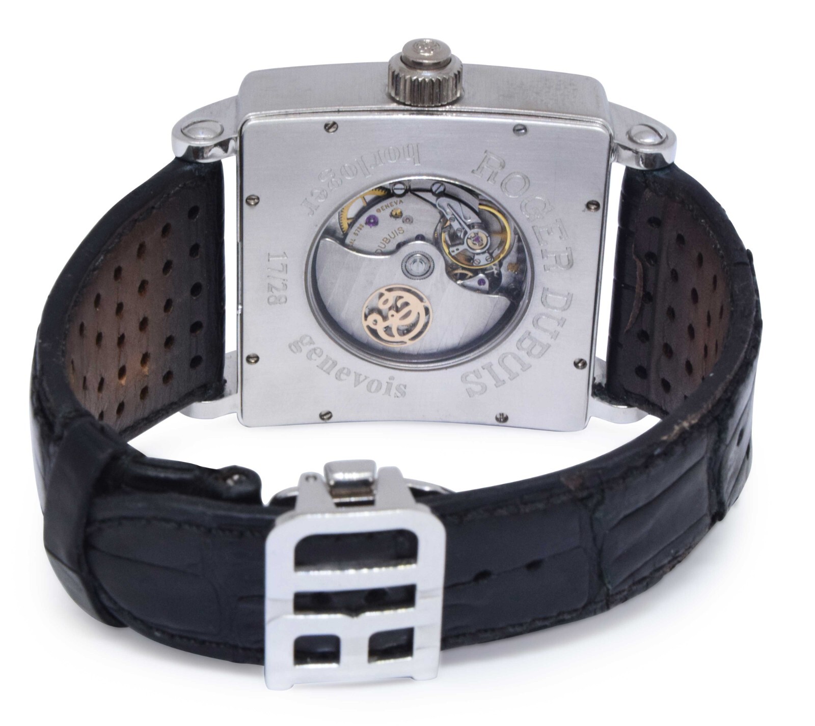 Roger Dubuis Golden Square Triple Retrograde 18k White Gold Mens 40mm Watch G40