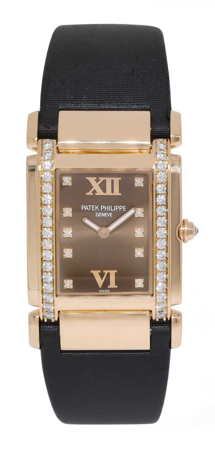 Patek Philippe Twenty~4 Rose Gold & Diamond Chocolate Ladies Watch B/P '08 4920R
